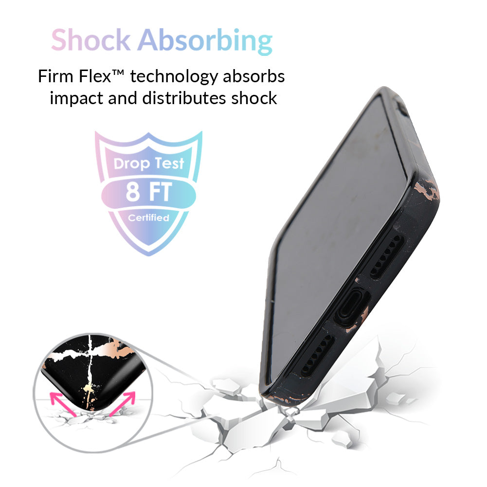 Elegant Black Marble Rose Gold Chrome iPhone Case - Premium Protective Cover for iPhone [Model] - Perfect for Everyday Use, Office & Special Occasions