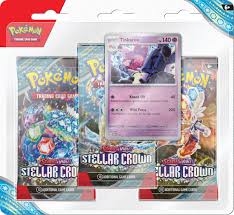 Pokemon Stellar Crown 3-Pack Blister - Premium Trading Card Game Booster Pack Collection for Battles & Collecting