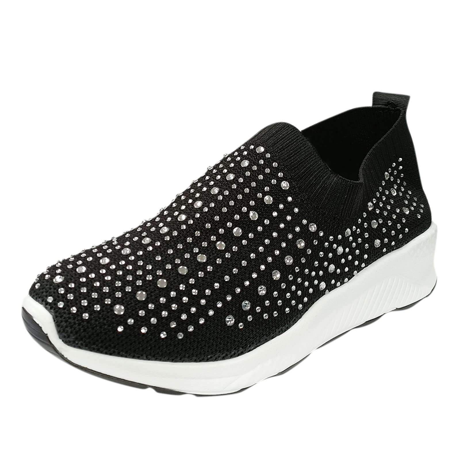 EMH Acne Studios Women's Crystal Sneakers - Breathable Mesh Running Shoes for Women - Fashion Casual & Sporty Sneakers for Daily Wear, Gym, and Outdoor Activities