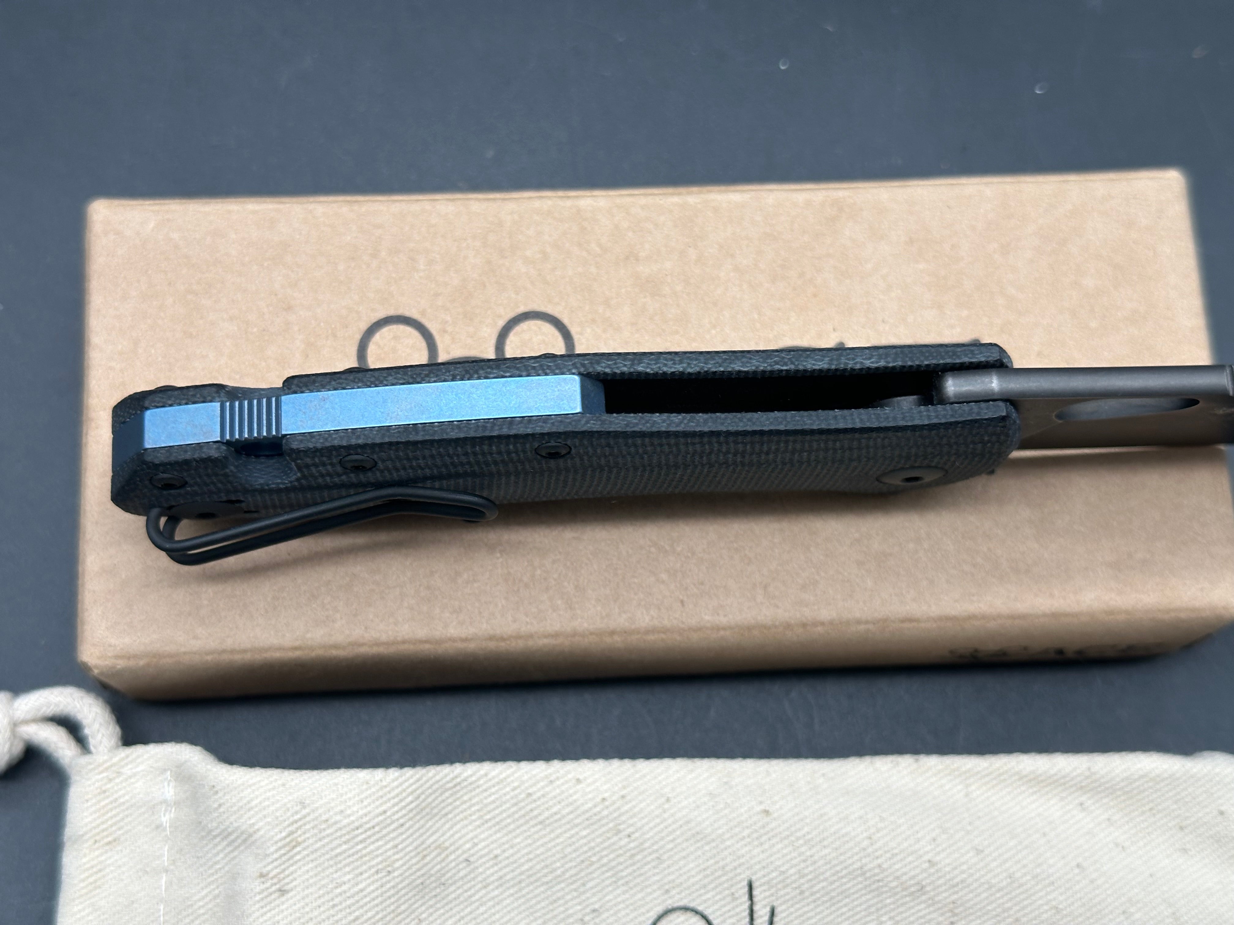 GiantMouse Ace Atelier Blackout #164/300 - Limited Edition Black Stonewashed PVD Vanadis 4E Blade & Black Canvas Micarta Handles - Premium EDC Folding Knife for Outdoor, Camping & Everyday Carry