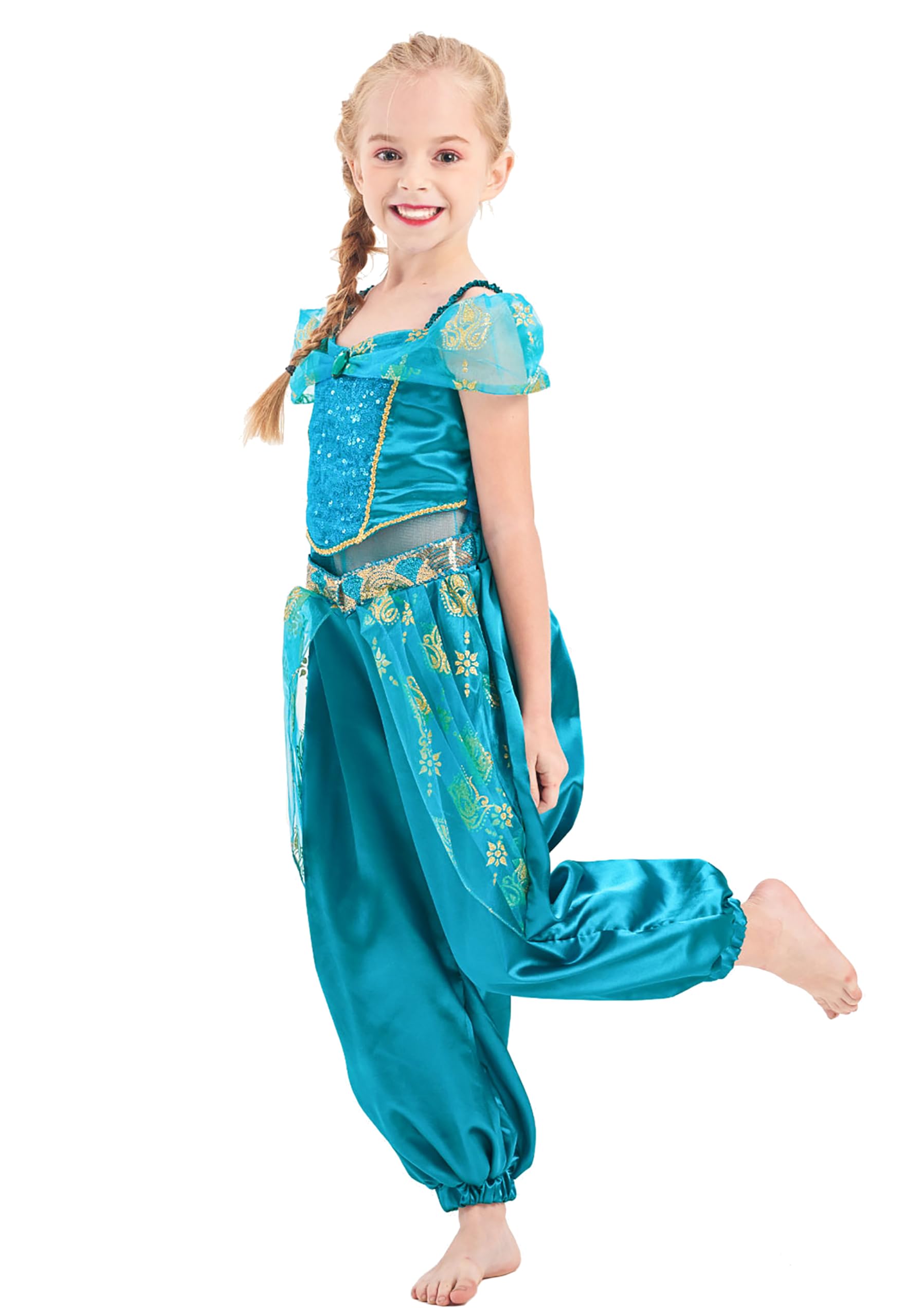 IKALI Princess Costume for Kids - Jasmine & Mermaid Dress for Halloween, Birthday Party, Dress-Up & Role Play
