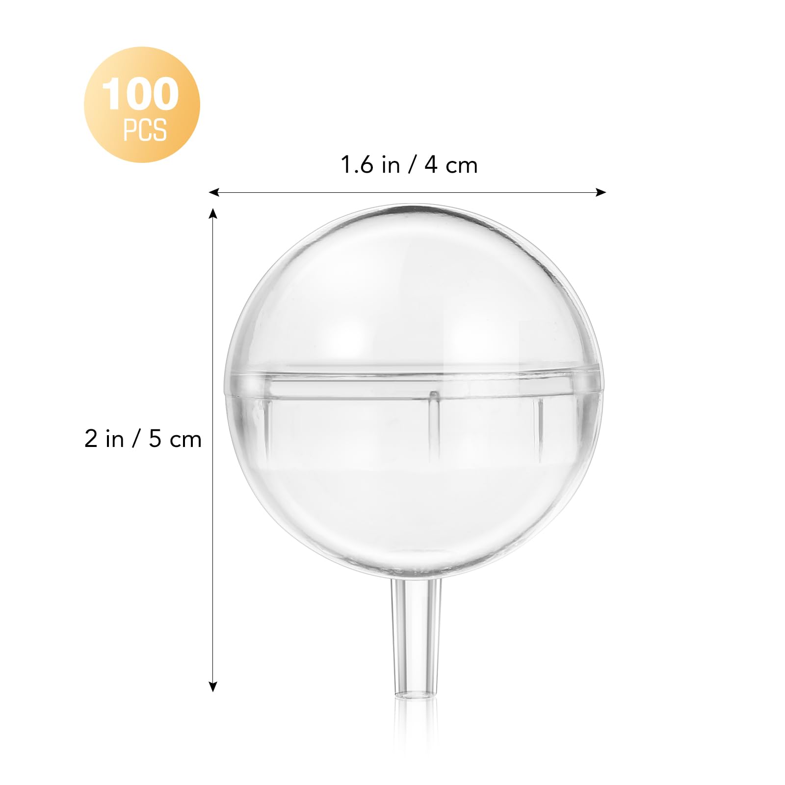 100pcs Clear Acrylic Chocolate Holder Balls - Round Candy Bouquet Box Supports for Wedding, Party & Flower Packaging Decor - Perfect for DIY Gift Arrangements and Dessert Displays