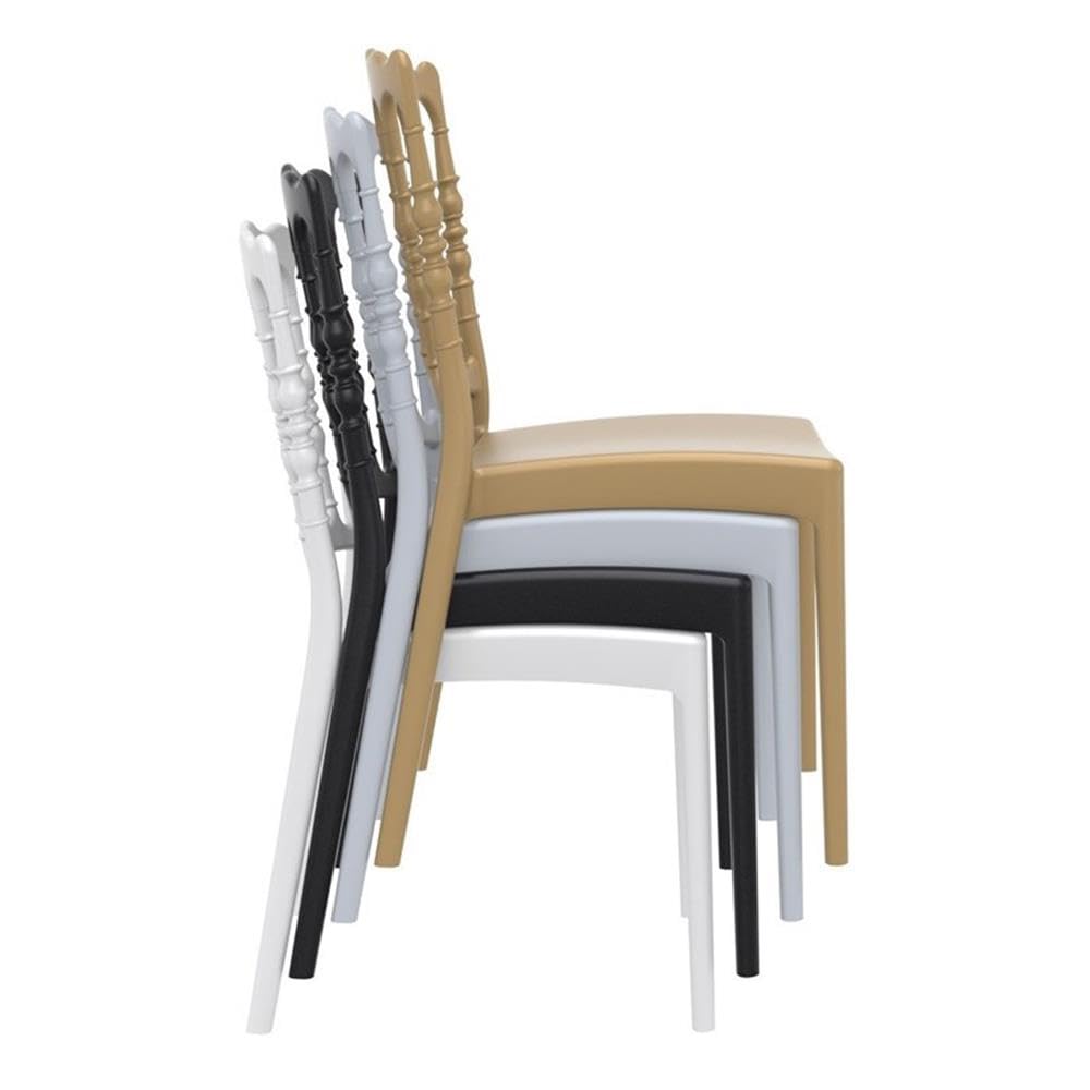 Premium Napoleon Patio Dining Chairs (Set of 2) - Weather-Resistant Silver Aluminum Outdoor Chairs for Garden, Poolside & Backyard Relaxation