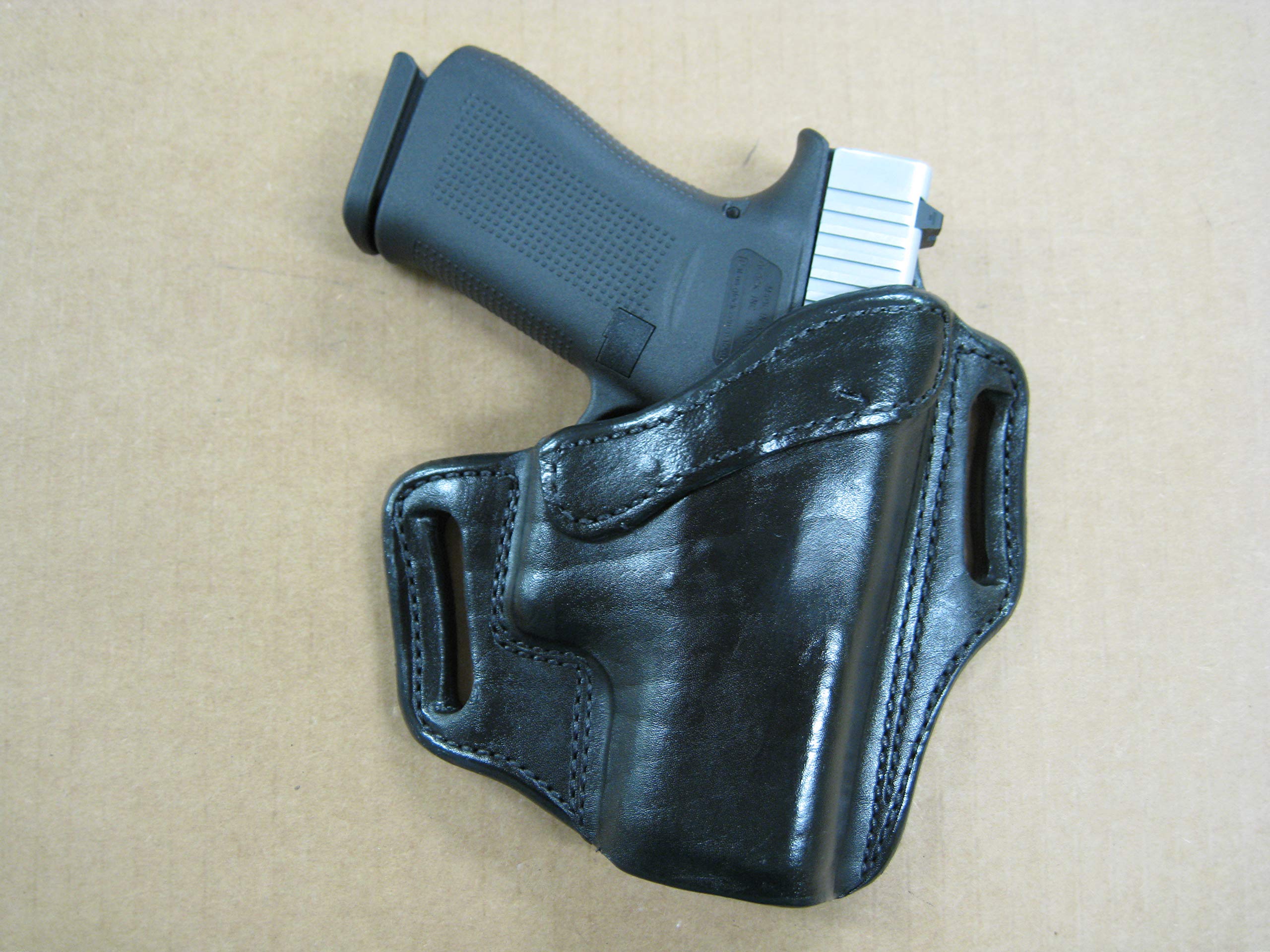 Azula OWB Leather 2 Slot Molded Pancake Belt Holster for Kimber Micro 9 9mm - Right Hand CCW Concealed Carry Holster - Perfect for Everyday Wear & Outdoor Activities