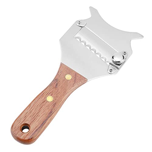 Premium Stainless Steel Truffle Cheese Slicer with Adjustable Blade - Wood Handle Chocolate Shaver for Gourmet Cooking, Cheese Platters & Dessert Preparation - Ideal Kitchen Gadget for Home Chefs & Food Enthusiasts