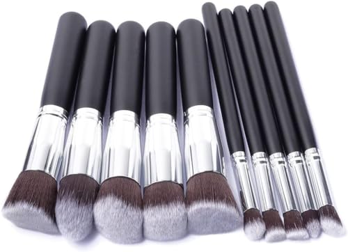 10-Piece Professional Makeup Brush Set - Premium Cosmetic Brushes for Foundation, Eyeshadow & Blending - Perfect Gift for Women & Teens (Ideal for Daily Makeup & Travel)