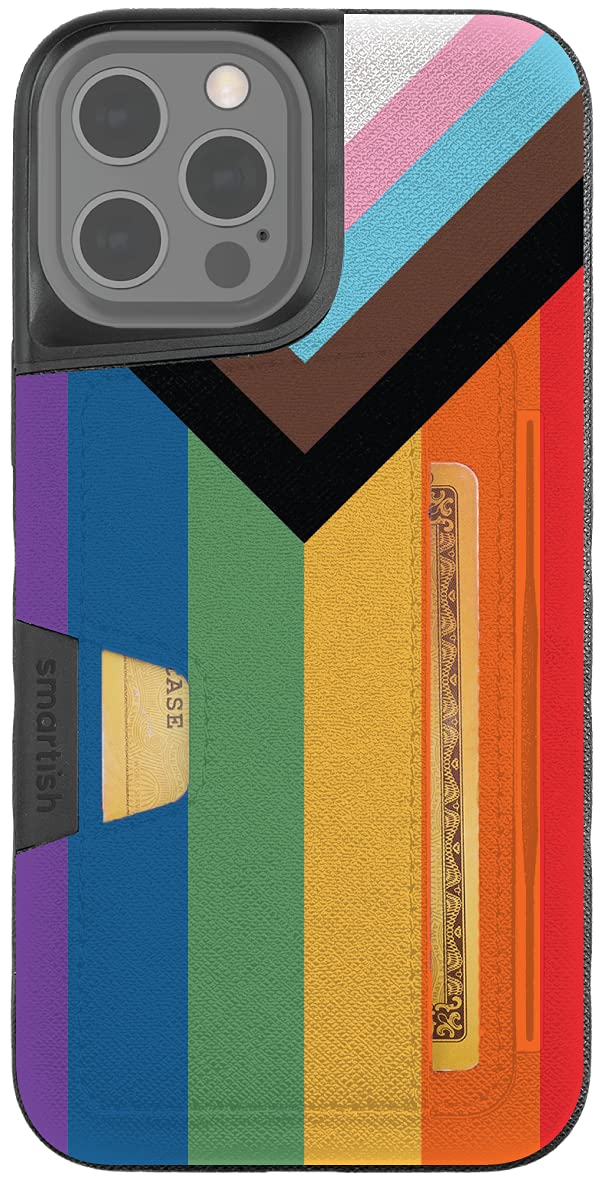 Smartish Progress iPhone 12 Pro Max Wallet Case - Slim Protective Kickstand & Credit Card Holder | Wallet Slayer Vol 2 | Perfect for Everyday Use, Travel & Hands-Free Viewing