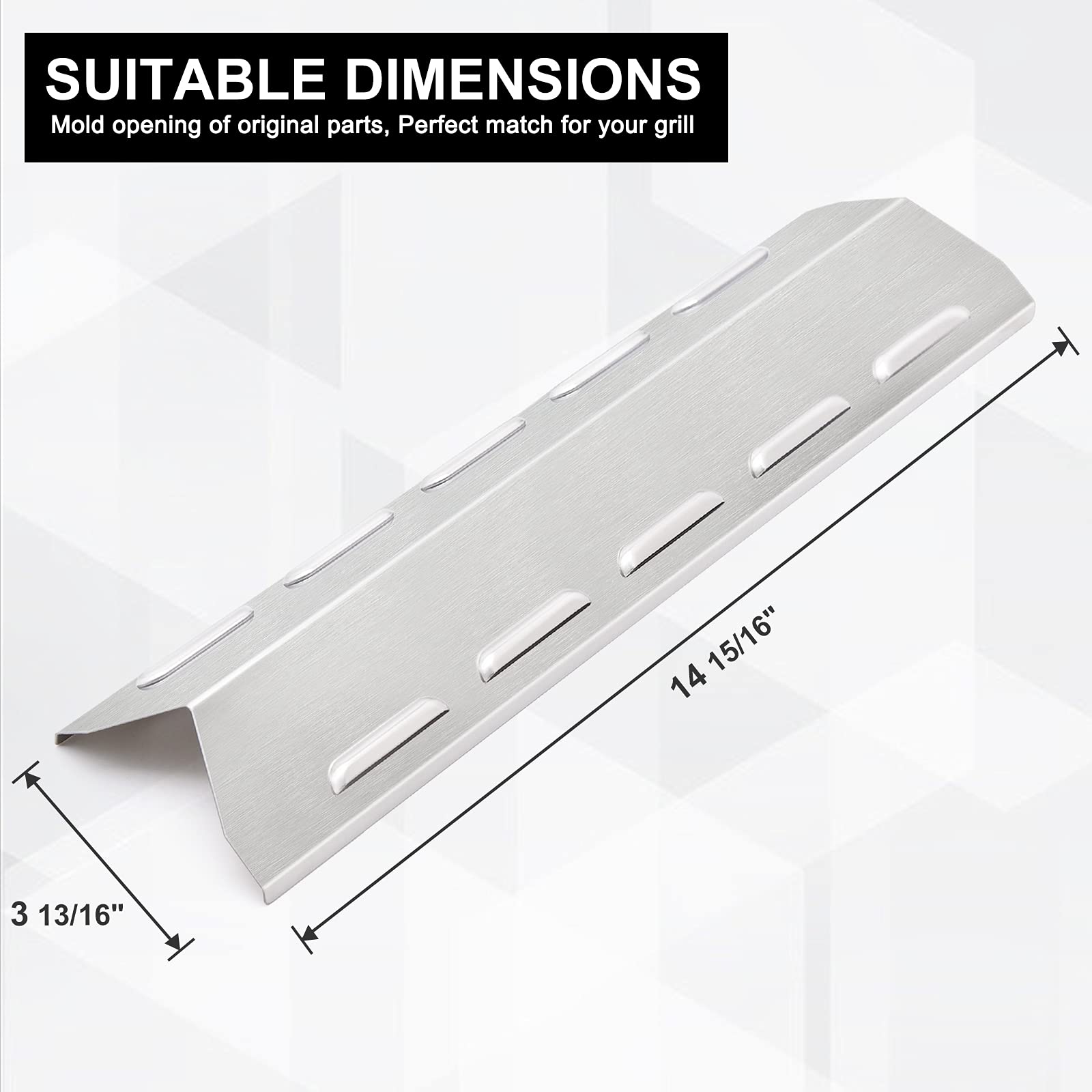 Stainless Steel Grill Parts Kit Compatible with Kenmore 146.34611410 146.23678310 146.16198211 14623678310 146.46366610 146.10016510 146.46372610 - Gas Burners & Heat Plates Replacement for Outdoor BBQ Grilling & Backyard Cooking