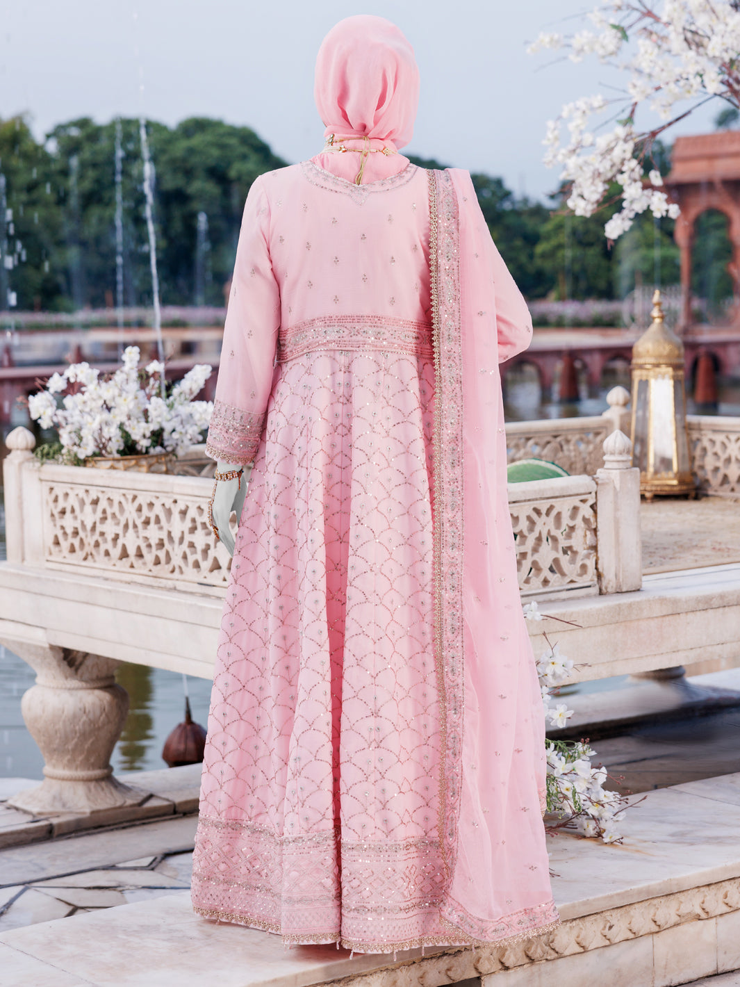 Elegant Pink Chiffon Embroidered Suit by J. Junaid Jamshed - Perfect for Weddings, Parties & Special Occasions