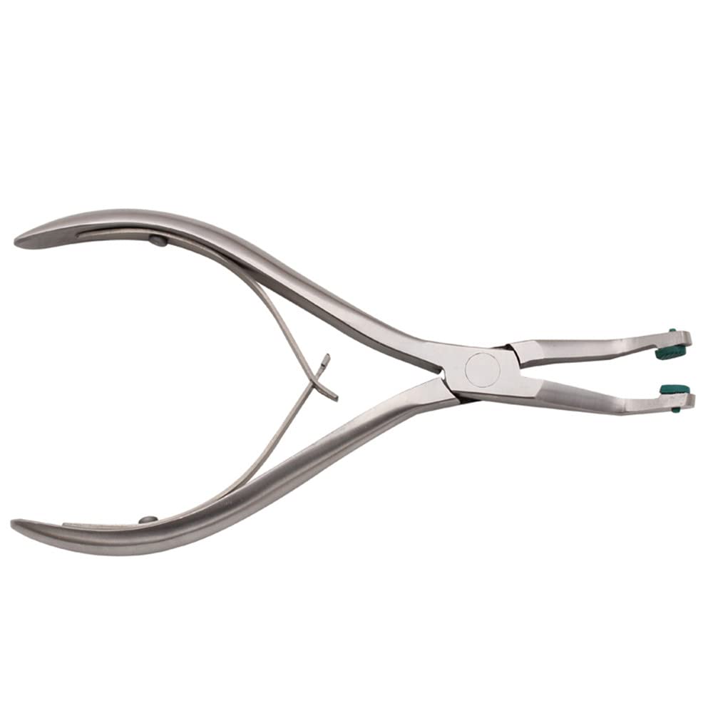 Professional Dental Crown Plier - Stainless Steel Dentist Tool for Temporary Teeth Removal with Green Rubber Grips - Perfect for Dental Clinics, Crown Adjustments, and Prosthetic Dentistry