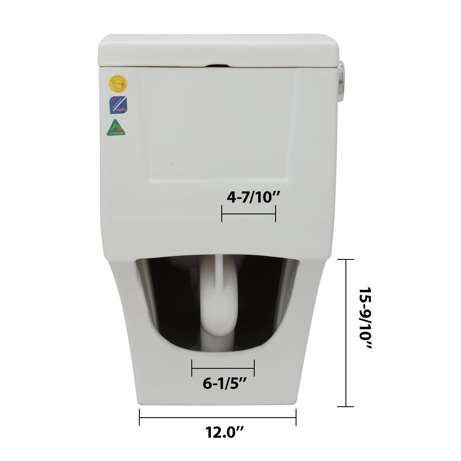 **Sarlai 1.28 GPF Modern White Ceramic One-Piece Toilet - Elongated Comfort Height, 12