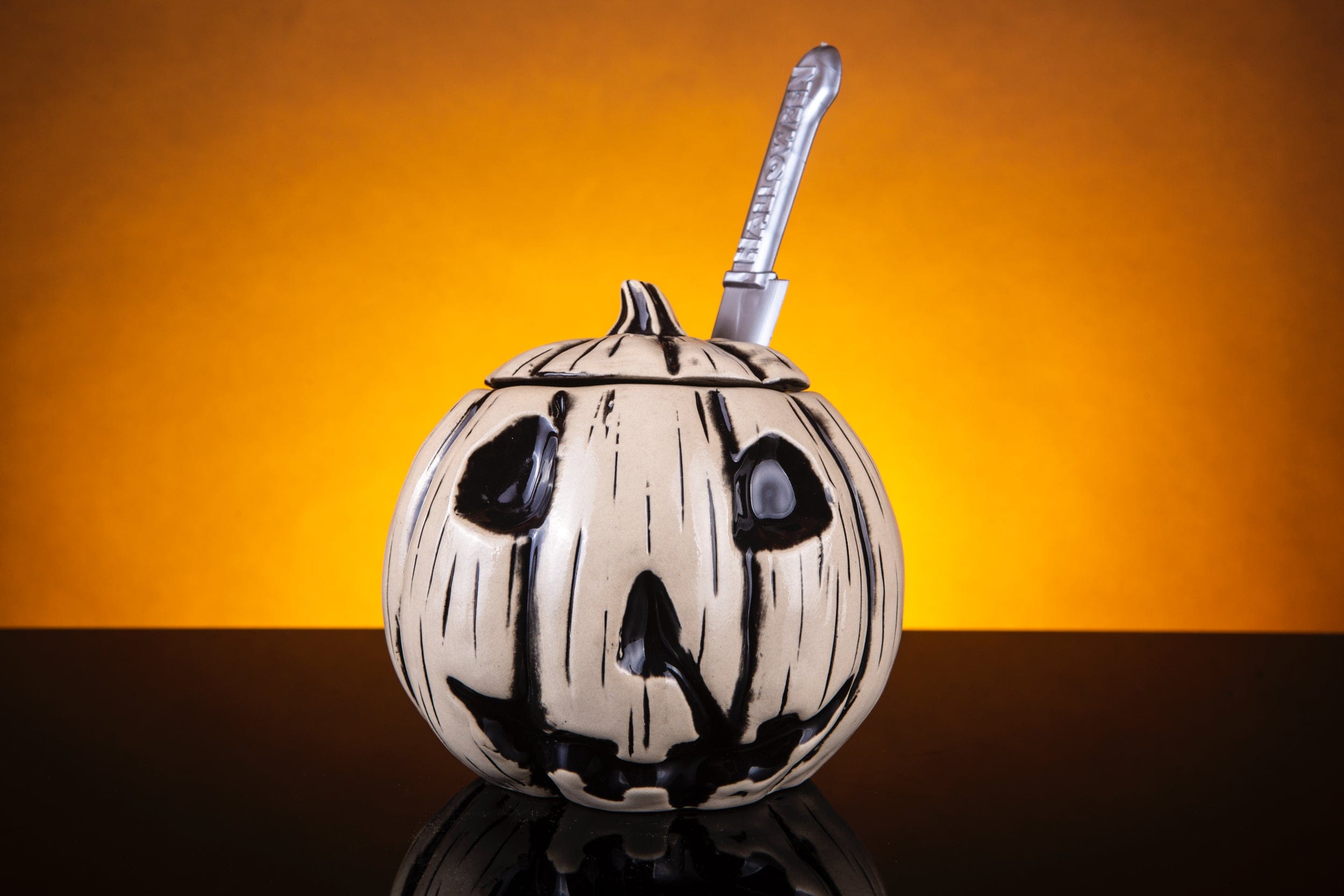 Halloween Tiki Mug (Beyond Fest Black) - Spooky Ceramic Cup for Halloween Parties, Themed Events & Tropical Drink Serving