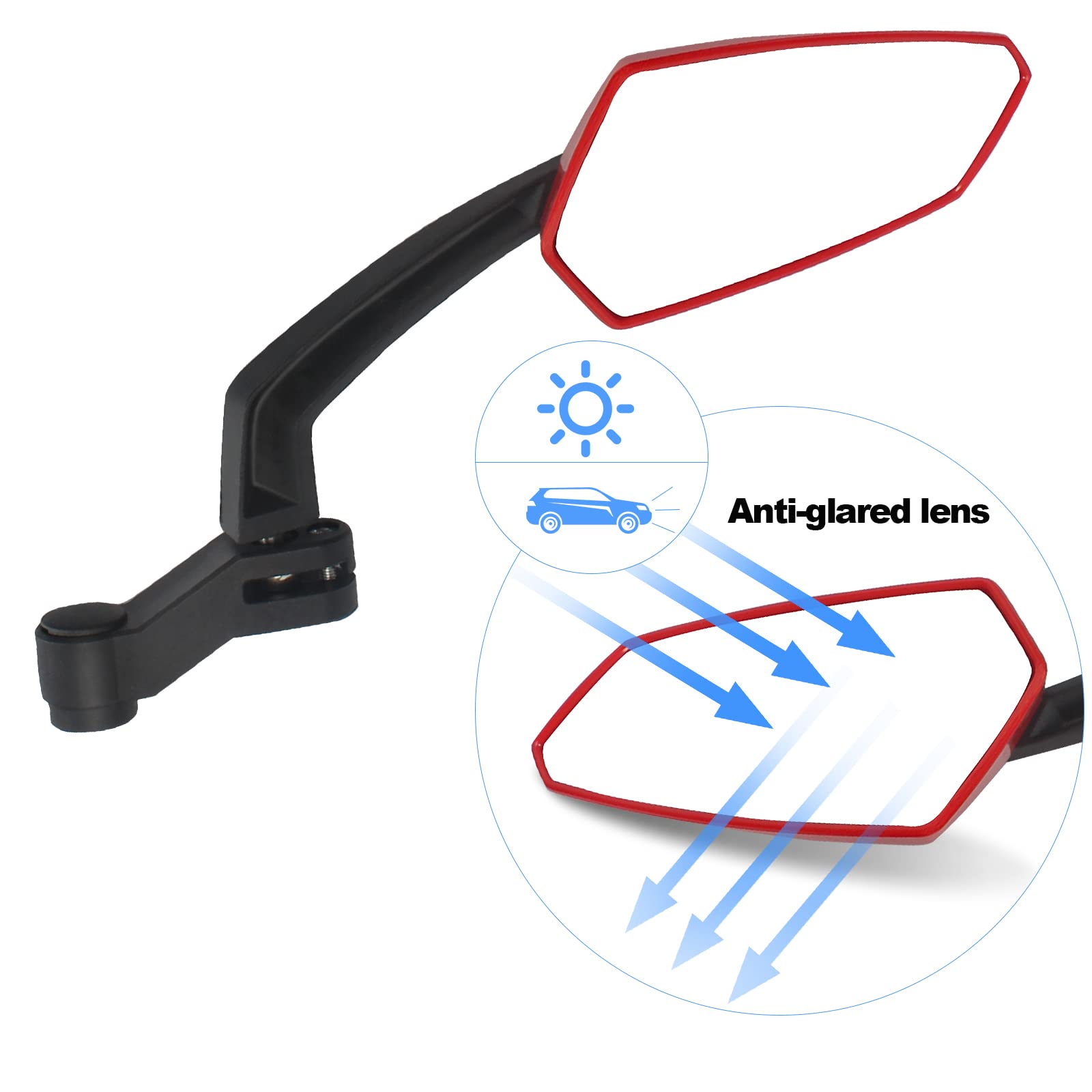 Adjustable Bike Mirror - 360° Rotatable Handlebar Rearview Mirror for Safe Cycling | Wide Angle, Shockproof Bicycle Mirror | Perfect for Commuting, Road Biking & Mountain Trails