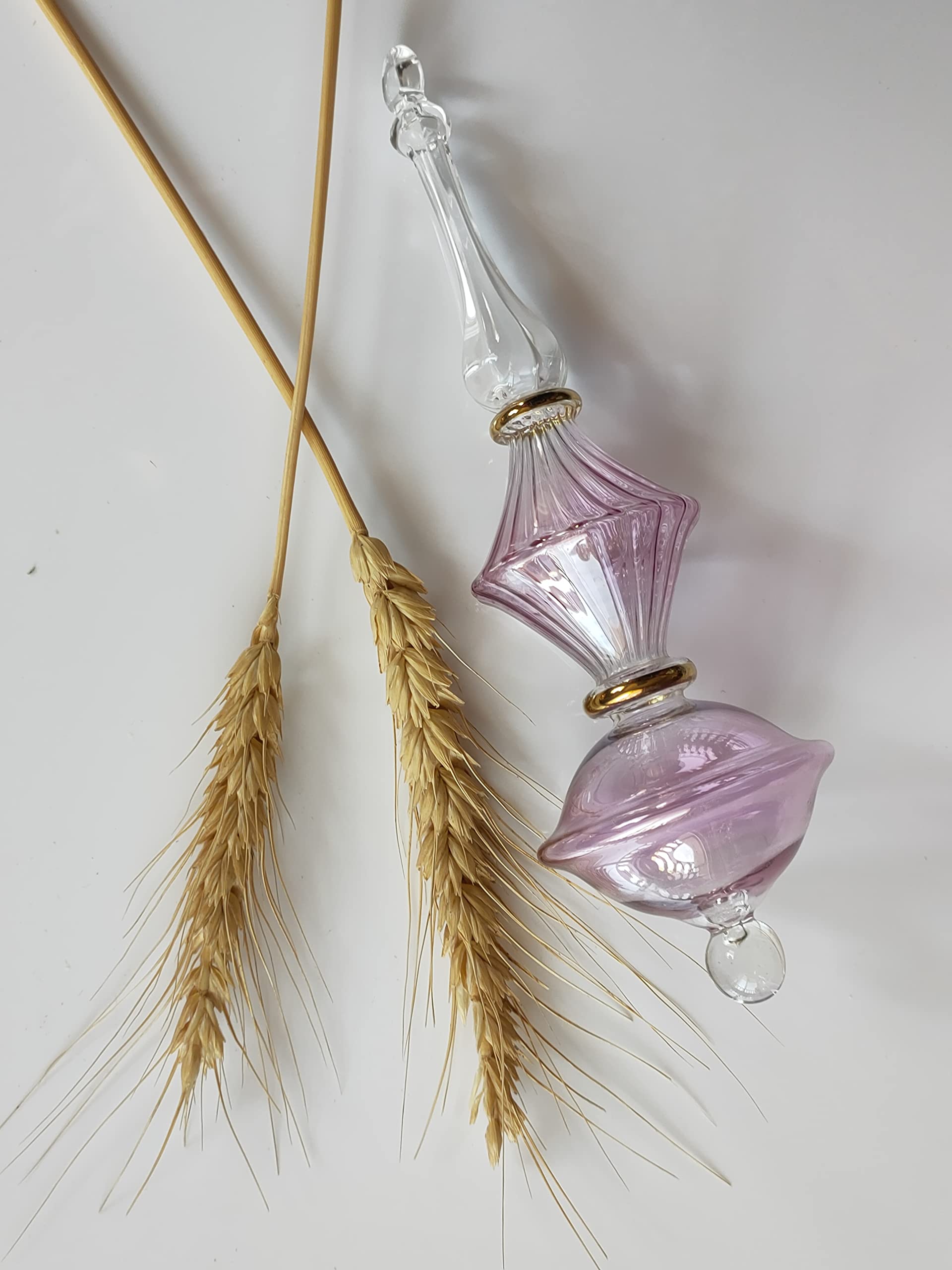 Violet Glass Christmas Ornaments - Elegant Holiday Decor for Tree Topper & Home Decoration - Crystal Hanging Ornaments for Christmas & Birthday Parties - Perfect for Festive Celebrations & Gift Giving