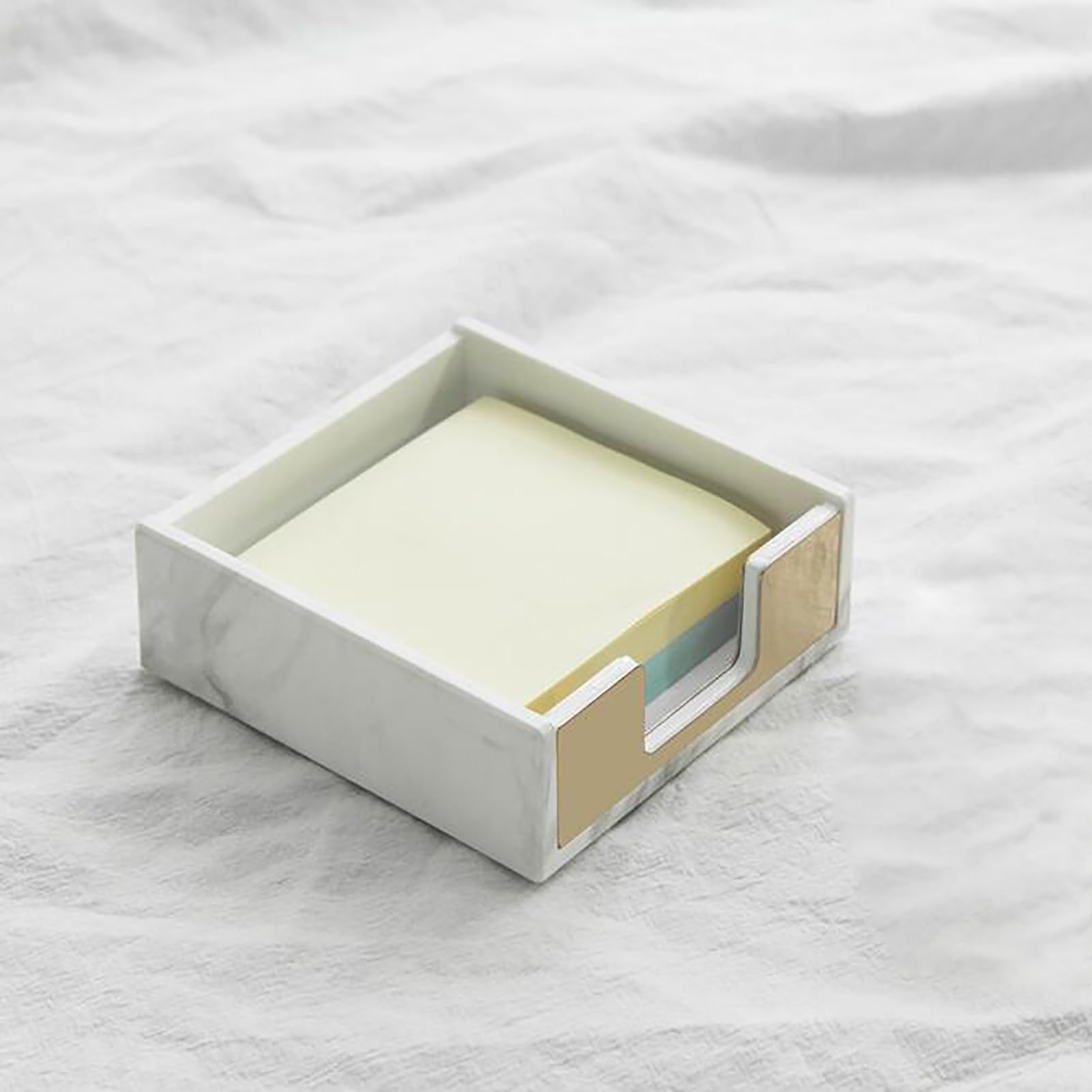 Premium Marble Sticky Notes Holder for Desk - Elegant Gold Office Organizer for Notes & Memos | Perfect for Office, School, and Home Workspace Organization