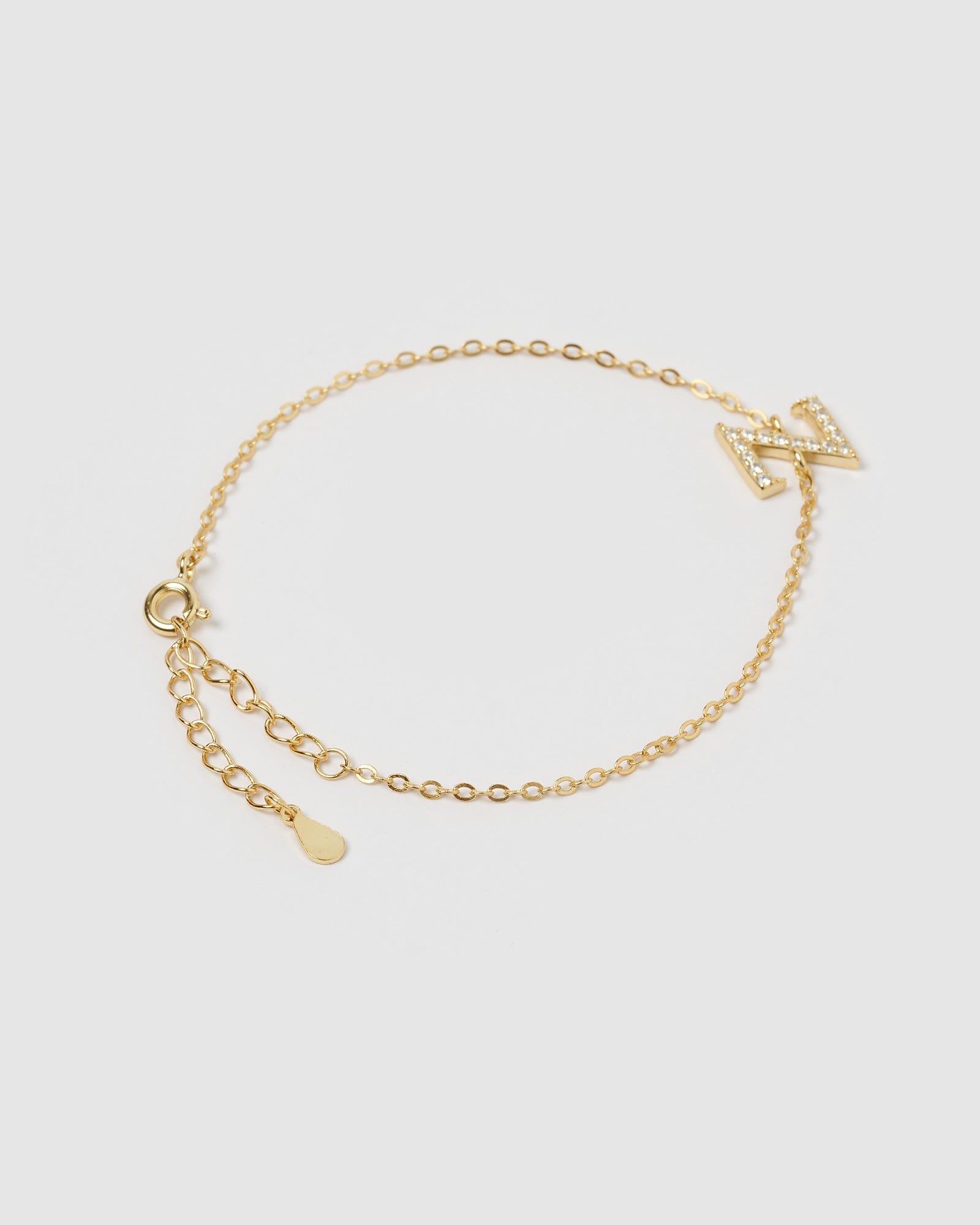 Izoa Crystal Letter Z Bracelet for Women - Gold Plated Initial Charm Jewelry Gift for Birthday, Anniversary & Everyday Wear