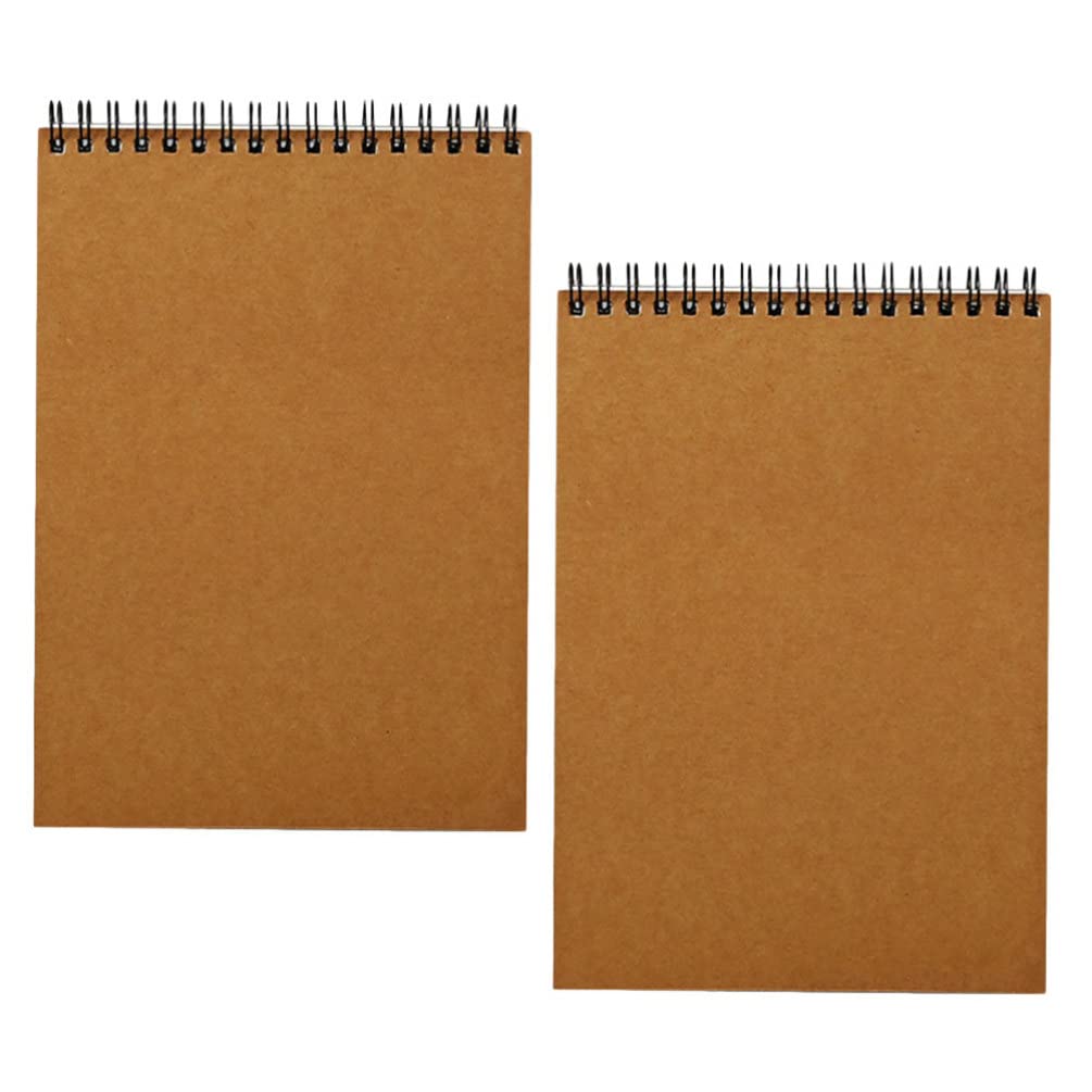 2-Pack A5 Spiral Sketchbook - Travel Notepad for Writing, Drawing & Graffiti | Durable Coil Bound Notebook with Premium Sketching Paper | Perfect for Artists, Students & Journaling On-The-Go