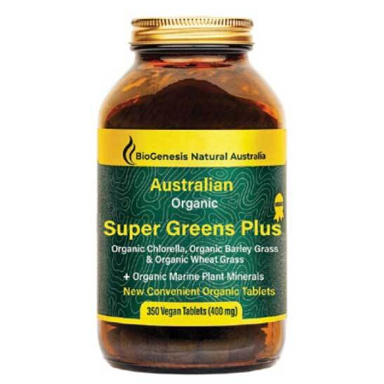 Biogenesis Australian Organic Super Greens Plus 350 Tablets | Premium Superfood Supplement for Detox & Energy Boost | Perfect for Daily Wellness & Fitness Routines