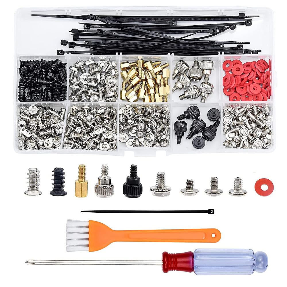 **Sarini 332-Piece Computer Case Screw Set - PC & Laptop Motherboard Screw Kit for Computer Maintenance & Repair - Perfect for DIY Builds, Upgrades, and Tech Repairs**