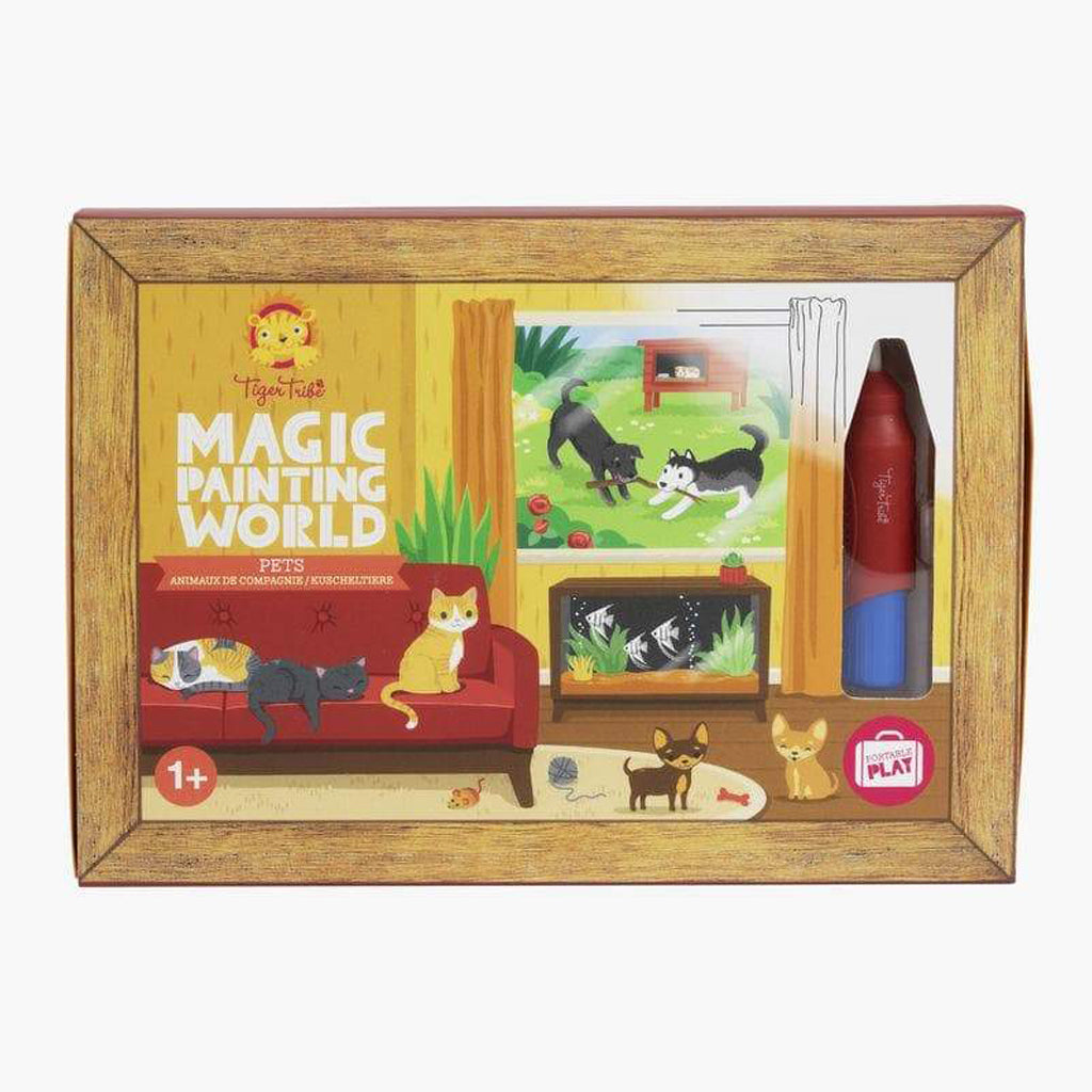Tiger Tribe Magic Painting World Pets - Water Reveal Activity Book for Kids, Fun & Educational Art Set for Toddlers & Children - Perfect for Travel, Birthday Gifts & Creative Playtime
