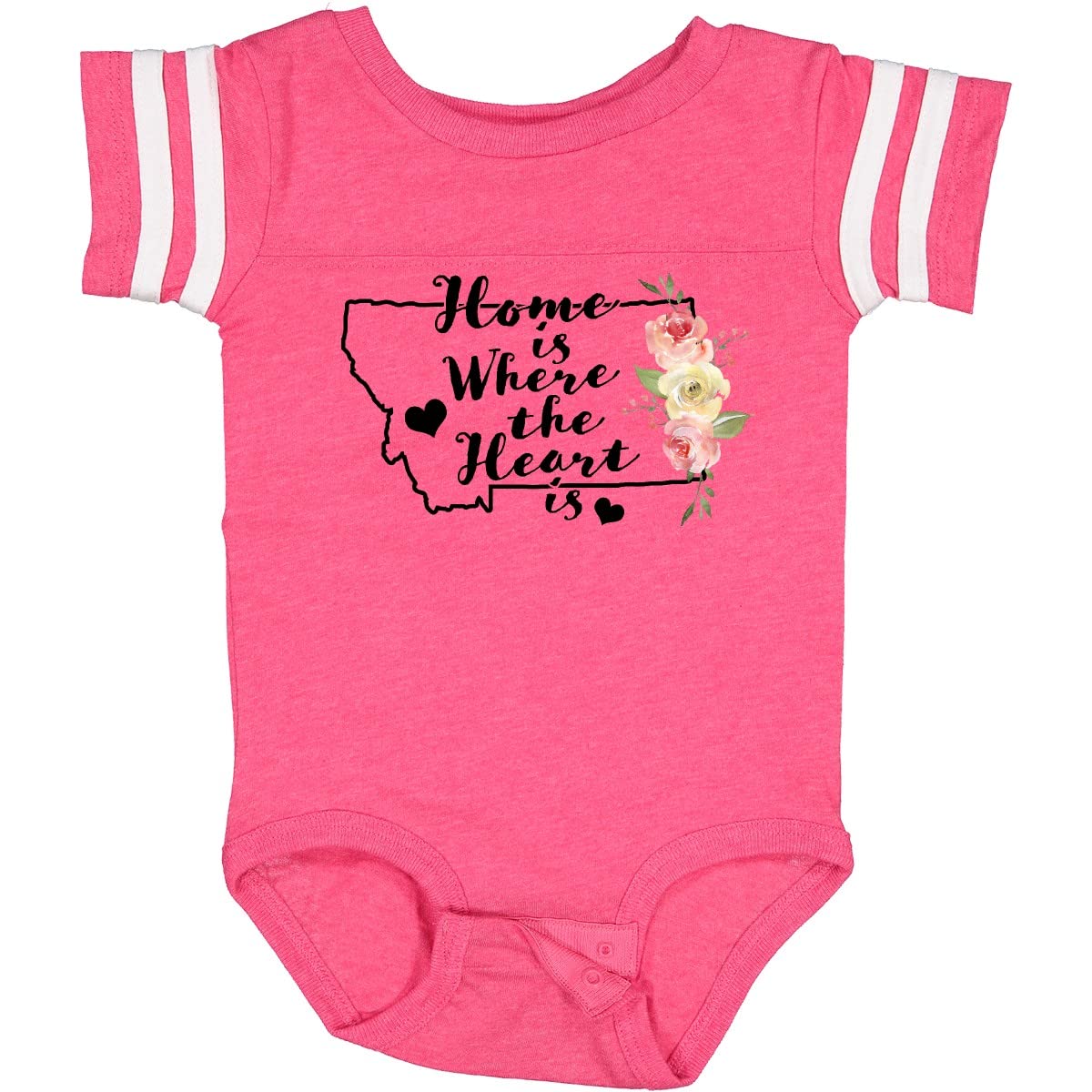 Inktastic Montana Home is Where The Heart is Watercolor Baby Bodysuit - Soft Cotton Onesie for Newborns, Infants & Toddlers - Perfect for Family Photos, Holidays & Everyday Wear