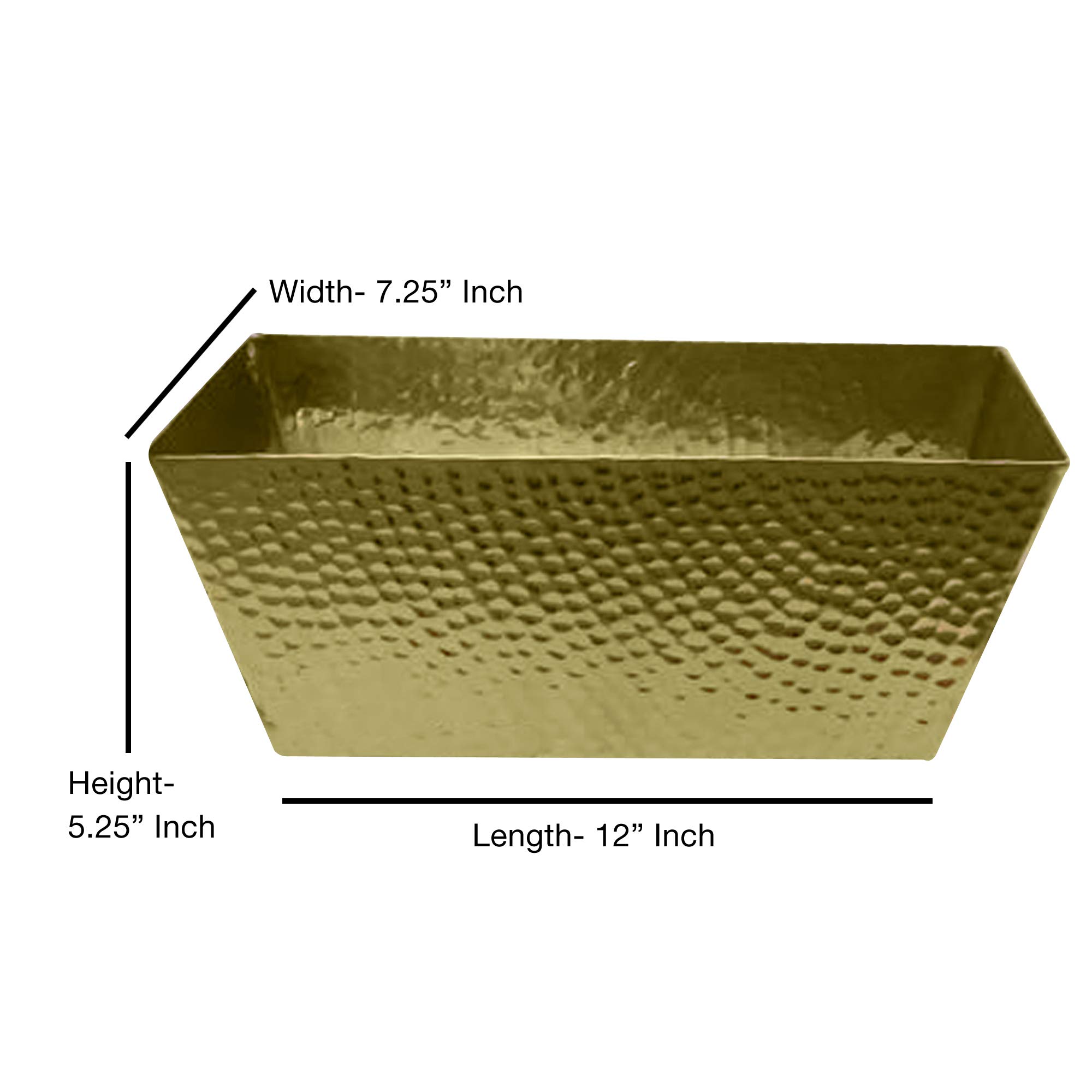 NuSteel Gold Finish Hammered Metal Toilet Tank Tray - Bathroom Countertop Organizer for Cosmetics, Jewelry & Perfume | Multi-Purpose Vanity Storage Bin for Makeup, Cotton Balls & Small Essentials | Perfect for Modern Bathrooms, Bedroom Dressers & Spa-Like Vanities