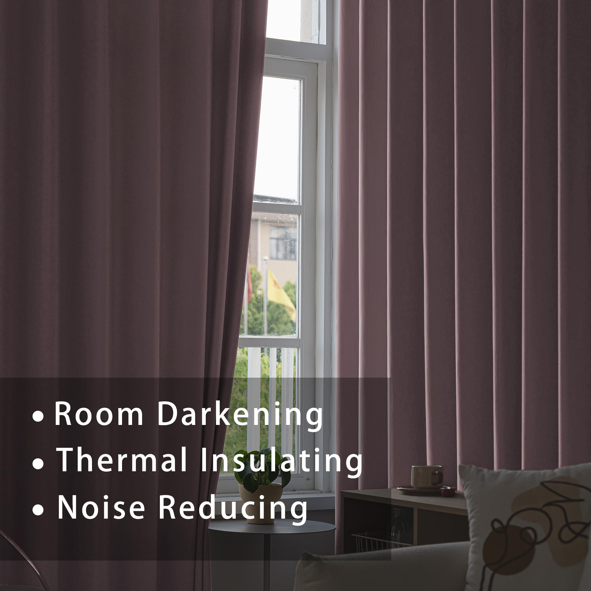 UPOPO 16 Inch Lilac Valance Curtains - Room Darkening Kitchen Window Treatment, Triple Weave Grommet Top Curtain Topper for Living Room, Bedroom & Bathroom - 1 Panel Purple Mini Valance (Perfect for Small Windows, Cozy Home Decor)