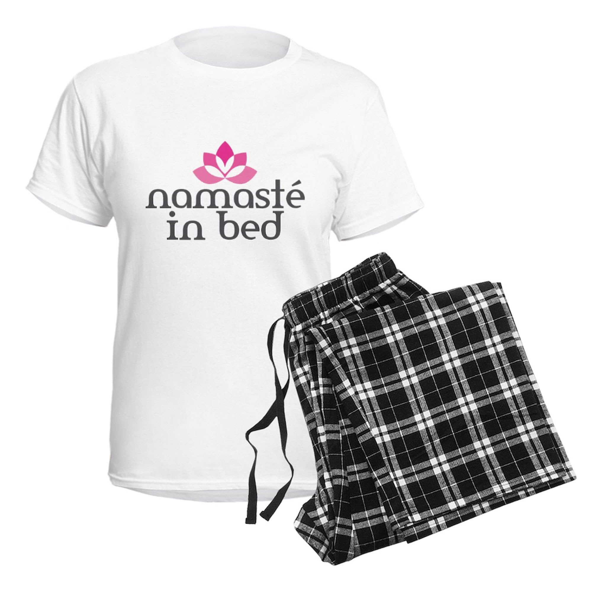 Namaste In Bed Women's Cotton Pajama Set - Comfortable Sleepwear & Lounge PJS for Yoga, Relaxation & Cozy Nights at Home