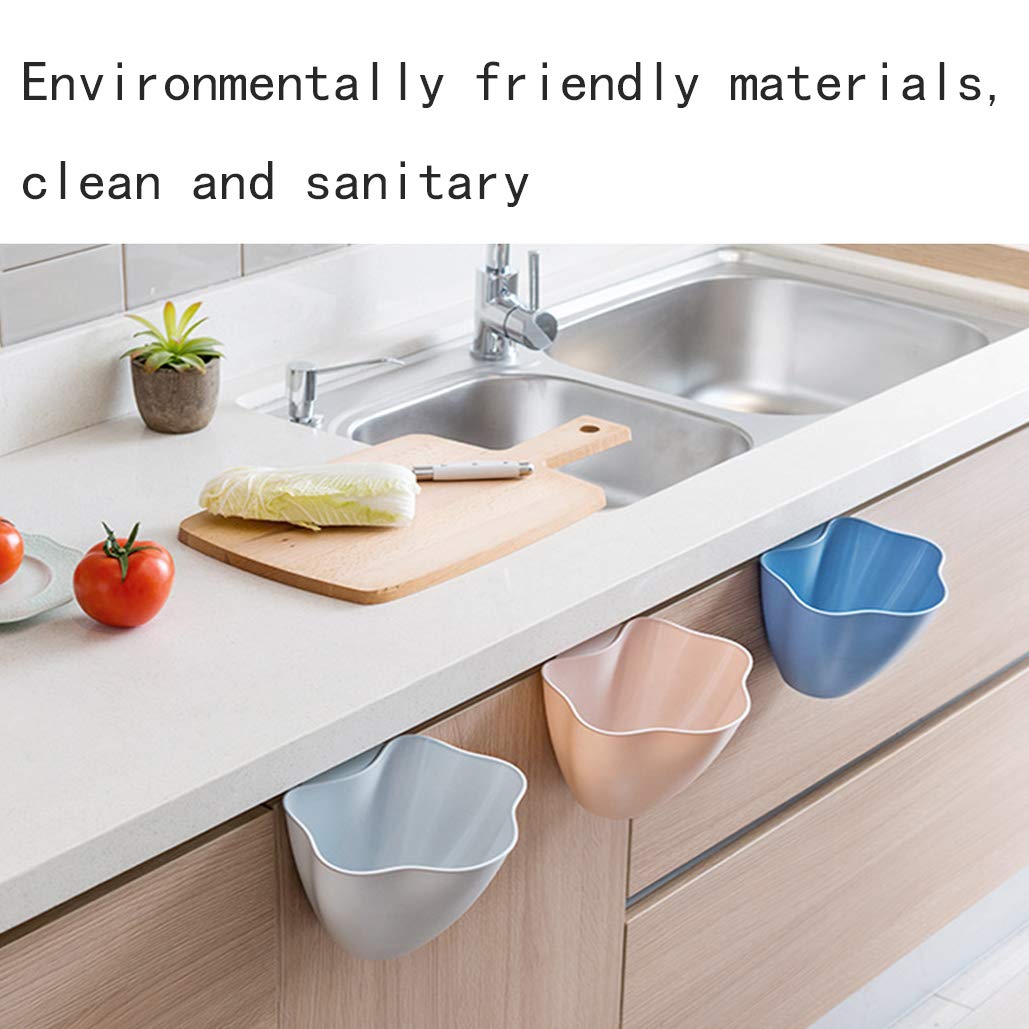 Space-Saving Hanging Trash Can for Kitchen - No Lid, Mounts on Cabinet Door - Compact Household Waste Bin (Blue) - Perfect for Small Kitchens, RVs & Under-Sink Storage