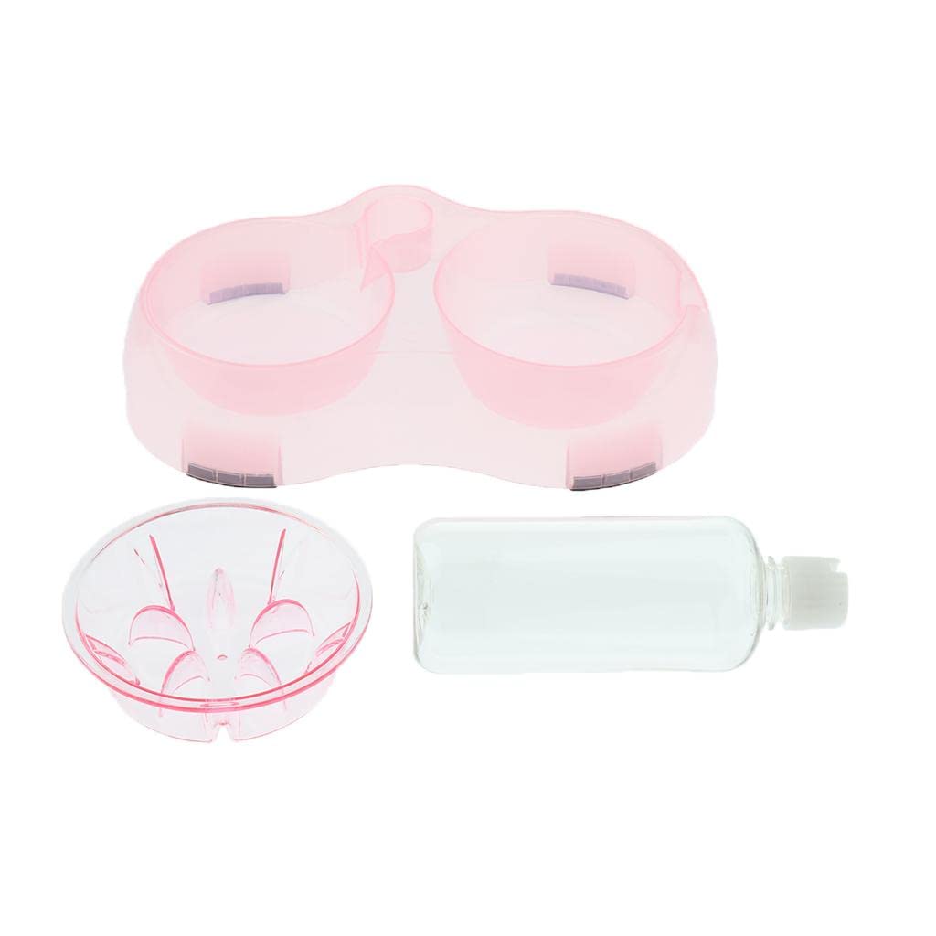 Automatic Pet Feeder and Waterer for Dogs & Cats - Pink Food & Water Bowl with Timer, Perfect for Home, Travel, and Crate Training