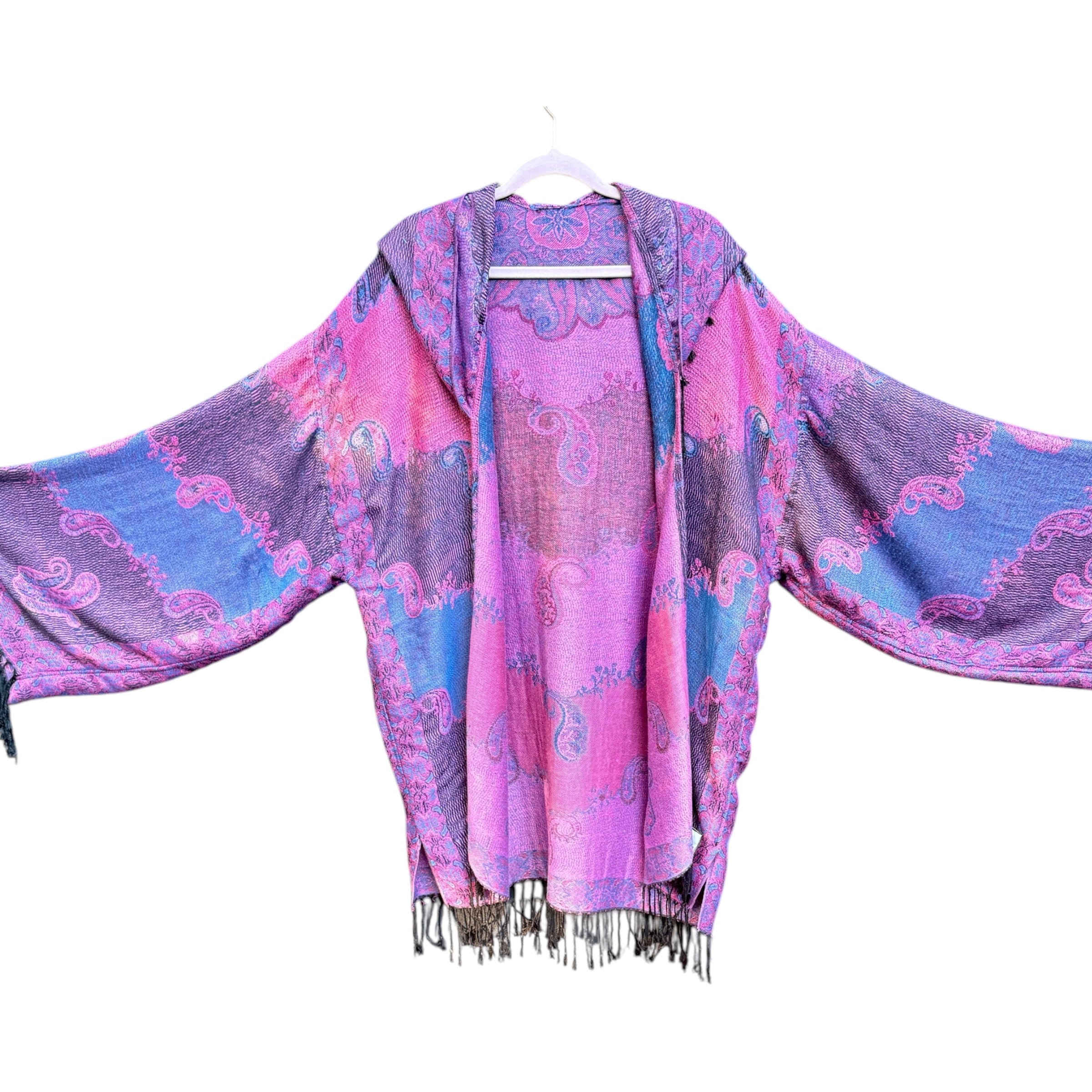 Luxury Pashmina Robe - Dark Purple Mirage Color, Soft & Cozy Women's Bathrobe for Spa, Lounge & Relaxation at Home