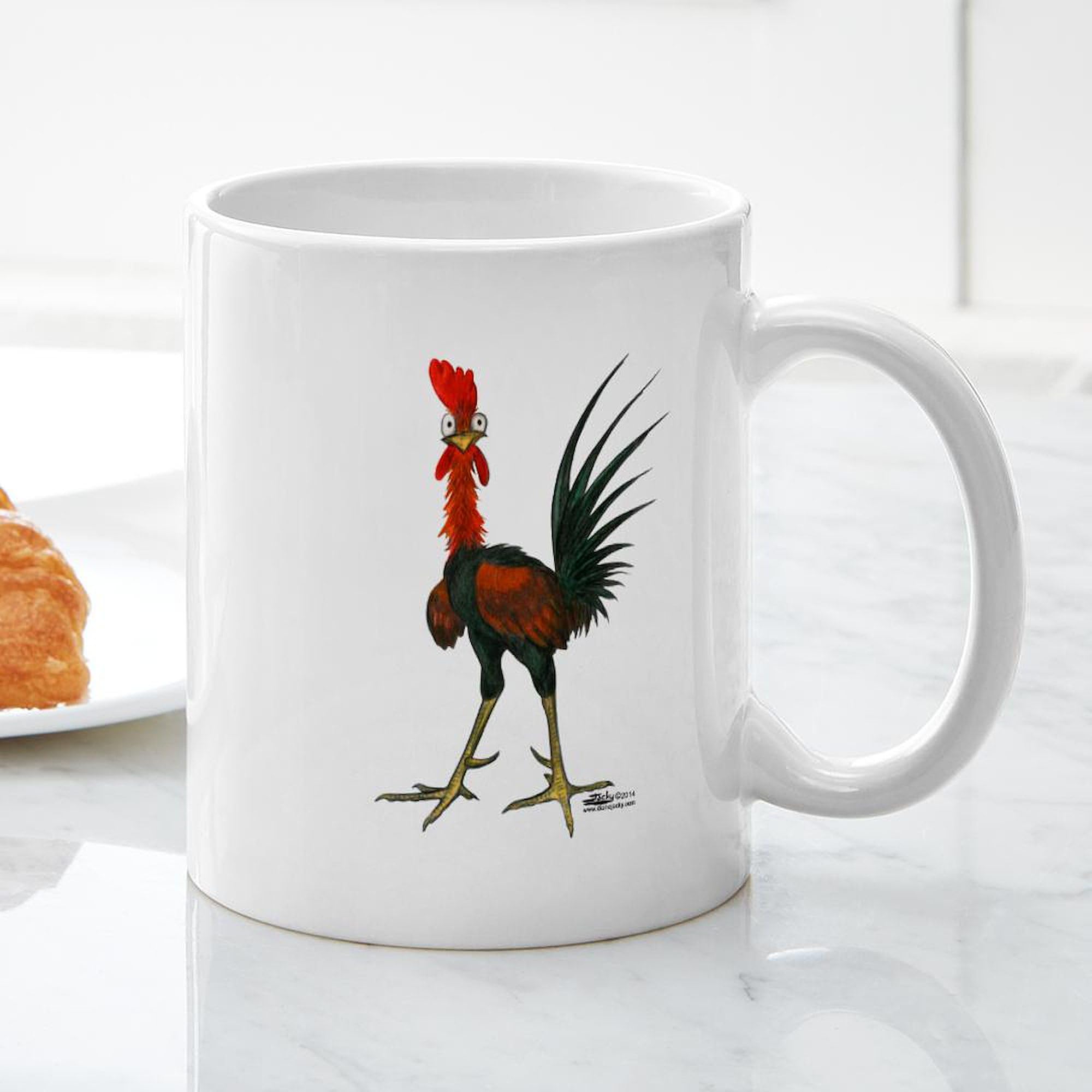 Crazy Rooster Ceramic Coffee Mug 11 oz (325 ml) - Funny Novelty Gift for Coffee Lovers, Perfect for Home, Office & Gifts