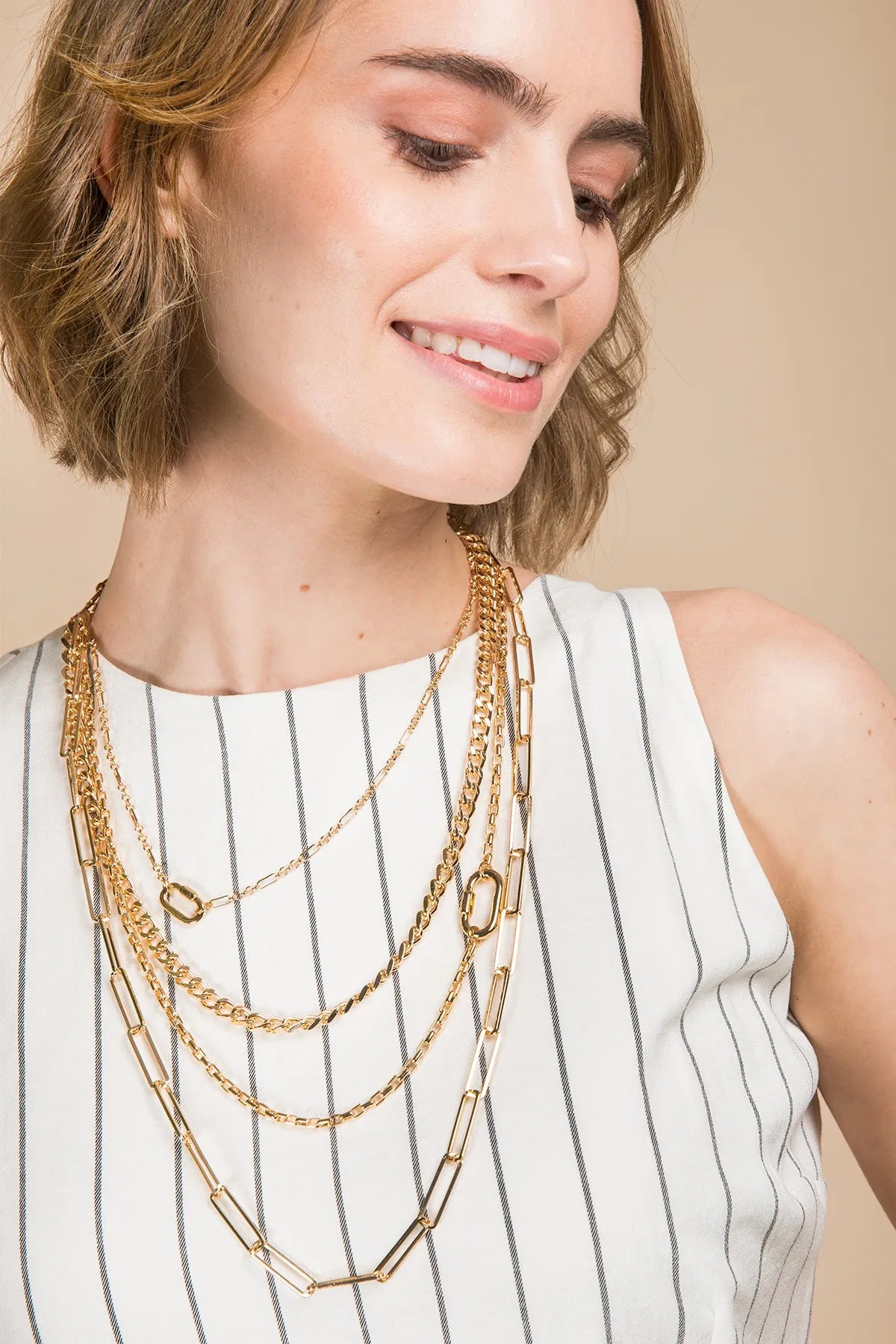 Layered Gold Chain Multi Necklace for Women - Trendy 14K Gold Plated Layered Necklace Set, Perfect for Daily Wear, Parties & Gifts