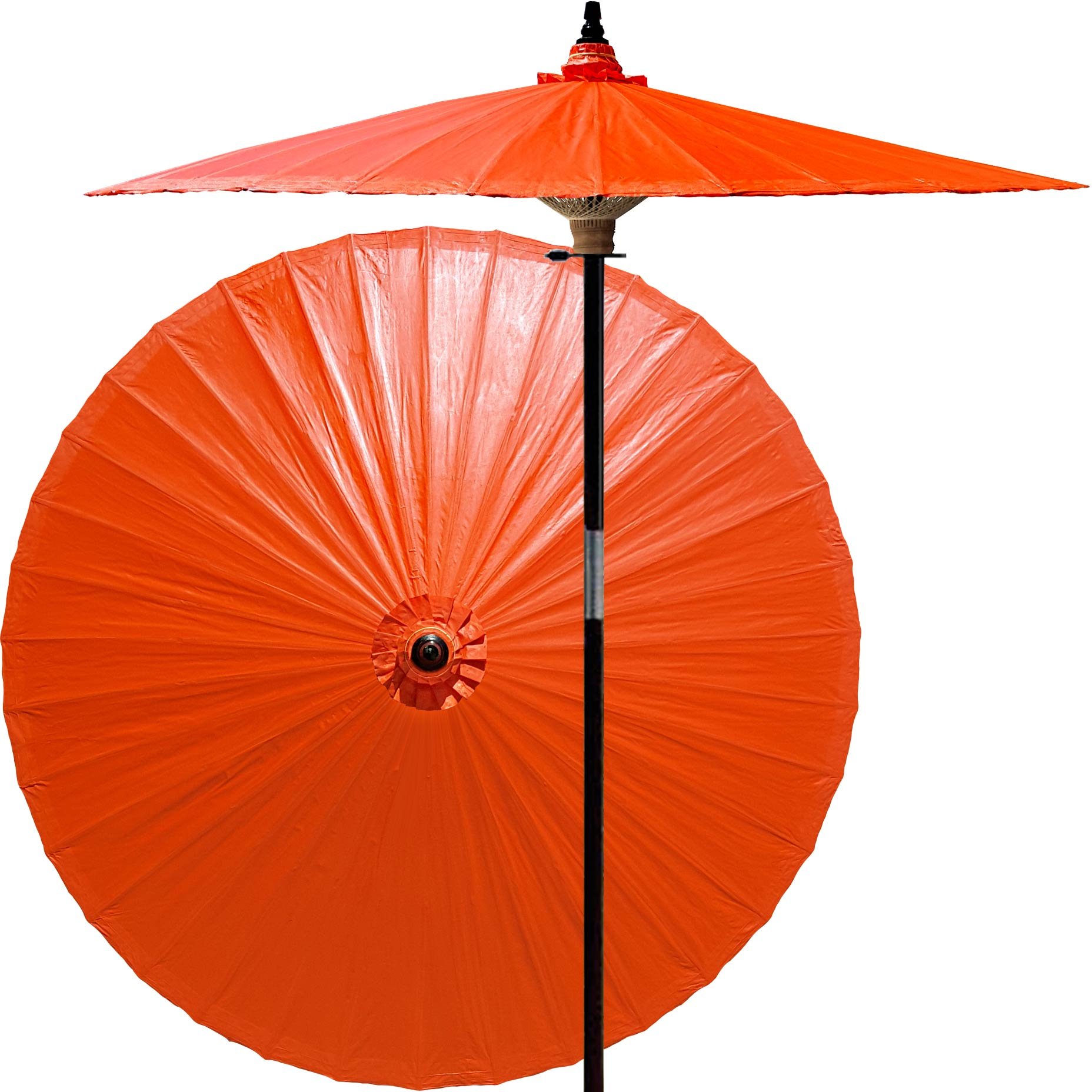 Hand-Painted 7ft Solid Color Patio Umbrella - Premium Bamboo & Hardwood Pole, Adjustable Dual-Height, Includes Carry Bag - Perfect for Garden, Poolside, Beach, and Outdoor Dining Areas