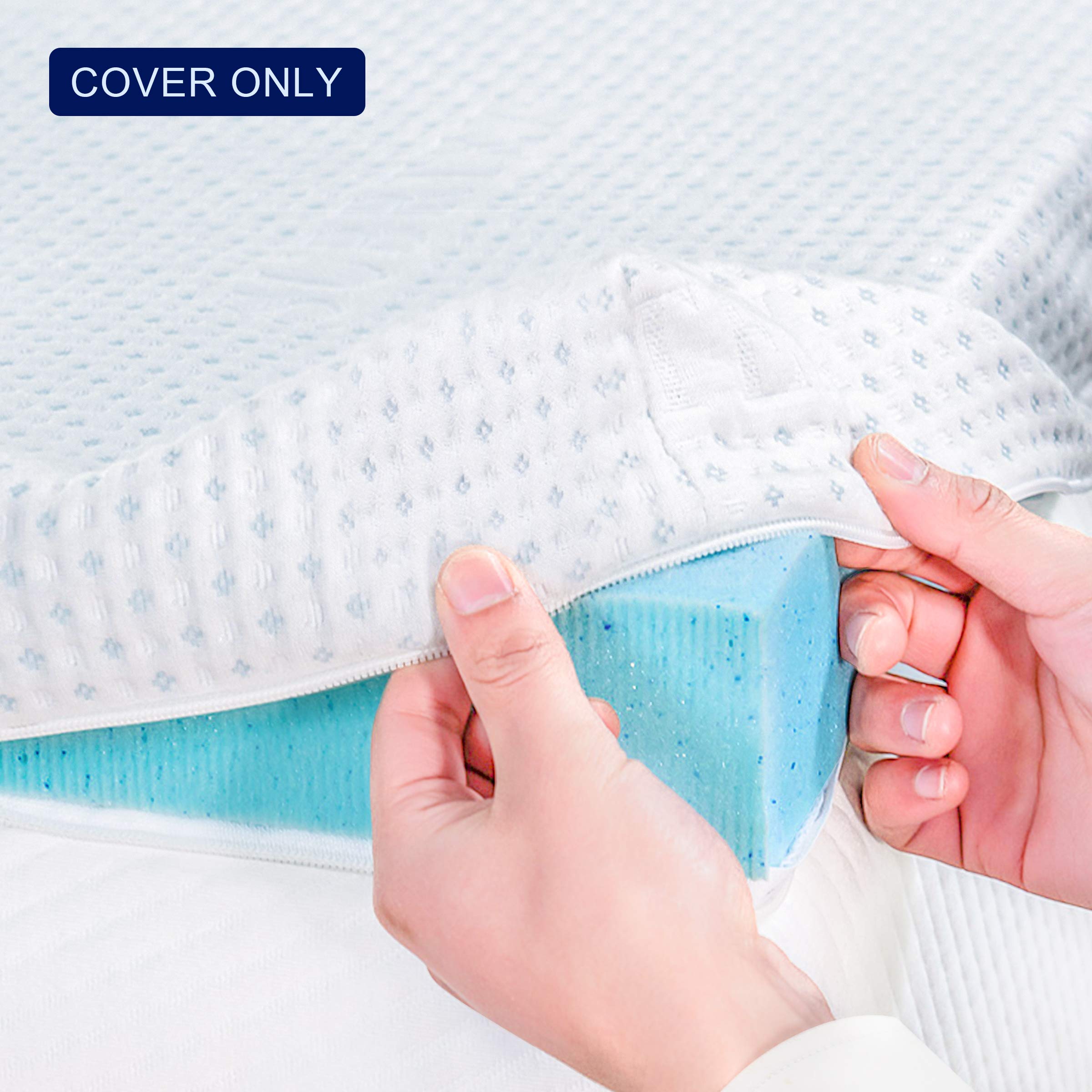 Subrtex 4 Inch Mattress Topper Cover - Breathable Bamboo Rayon Mattress Protector with Zipper Encasement | Fits All 4
