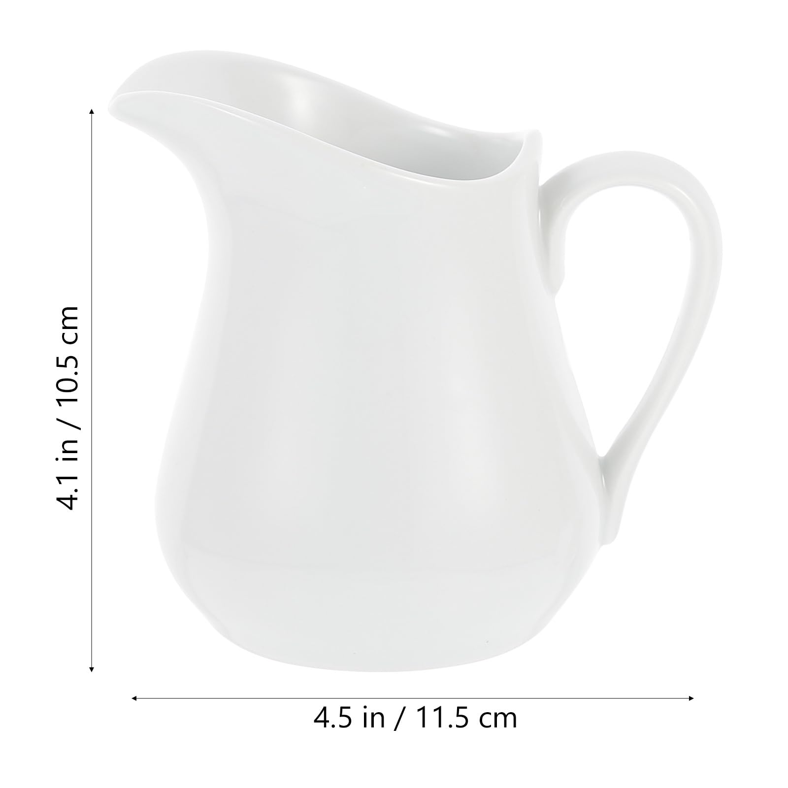 White Ceramic Creamer Pitcher with Handle - 250ml Coffee, Milk, Sauce & Creamer Jug for Kitchen - Perfect for Coffee Shops, Restaurants & Home Use