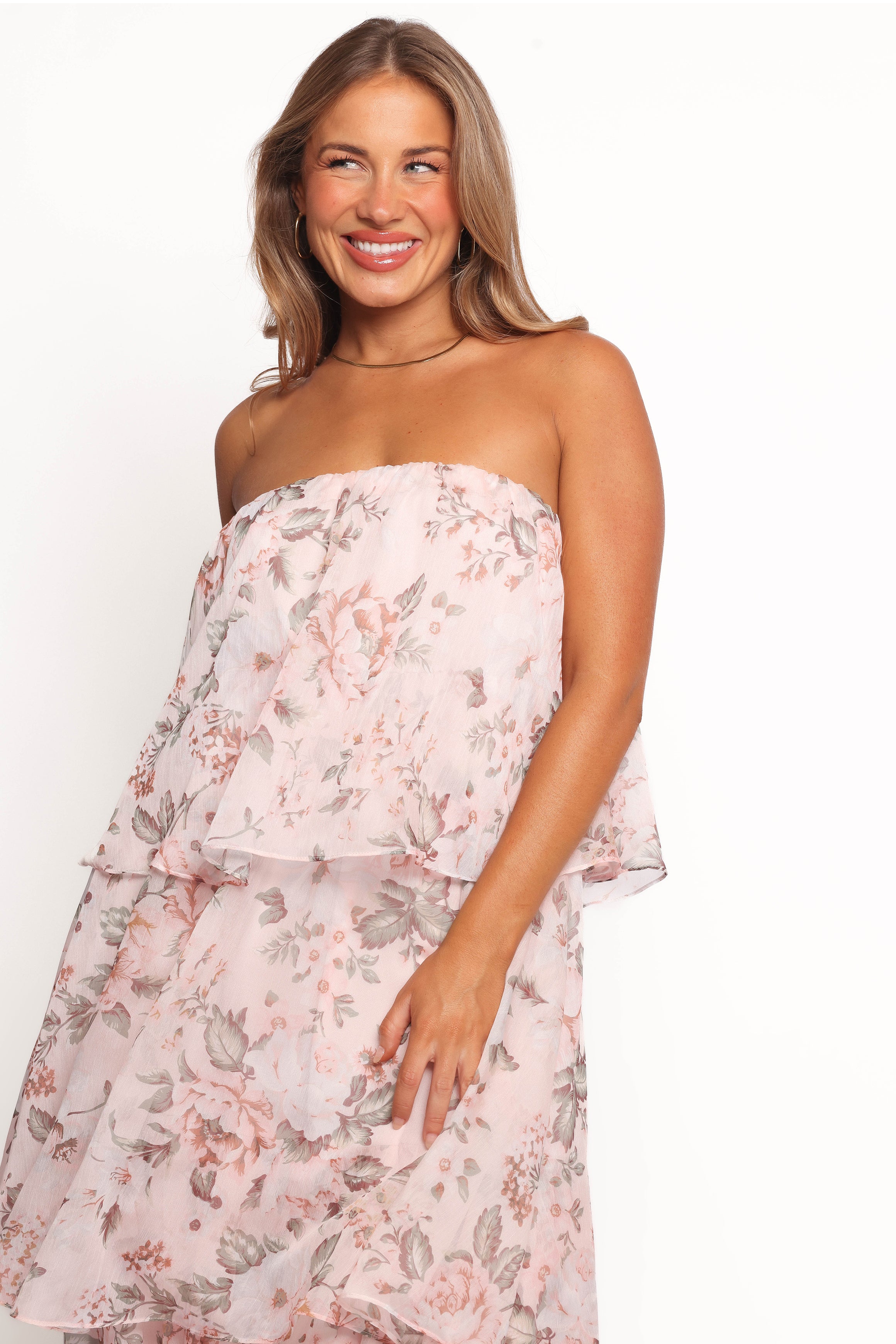 Strapless Maxi Dress with Floral Print - Elegant Summer Beach Wedding Party Gown for Women | Perfect for Vacations, Date Nights & Special Occasions