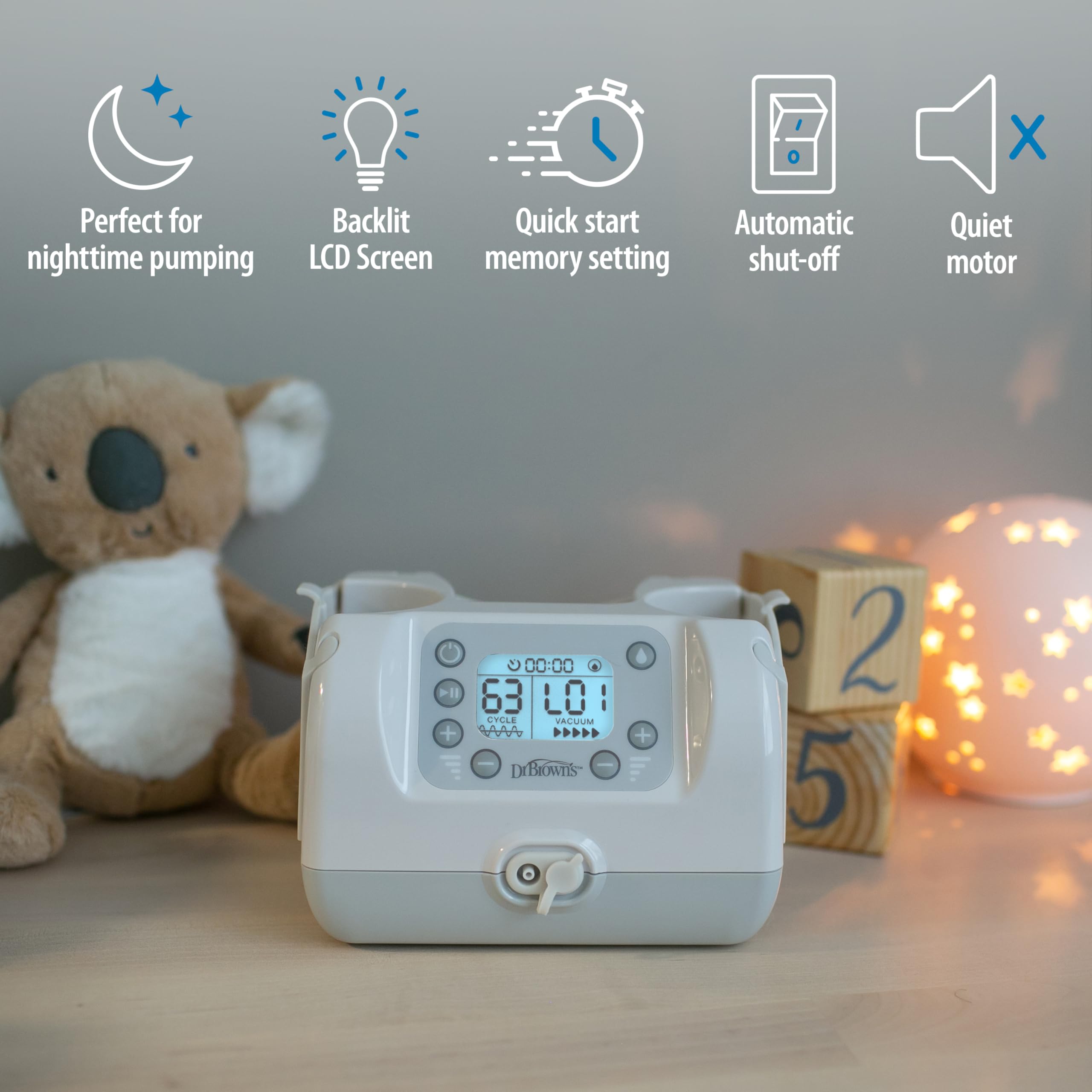 Dr. Brown's Customflow Hospital Strength Double Electric Breast Pump - Adjustable Suction & Speed, Includes 4oz Bottles, Flanges & Accessories - Ideal for Working Moms & Breastfeeding at Home or Travel