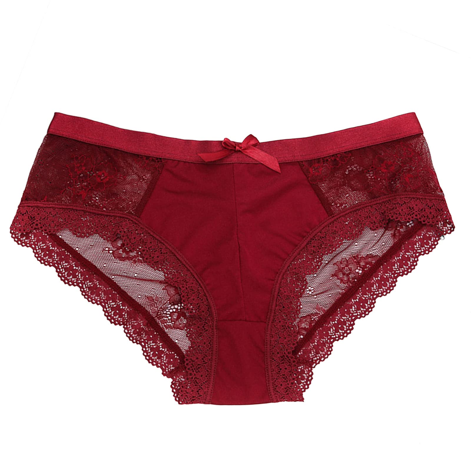 Sexy Lace Panties for Women - Bow Trim Bikini Briefs with Comfortable Cotton Lining | Perfect for Valentine's Day, Bridal Lingerie & Romantic Occasions