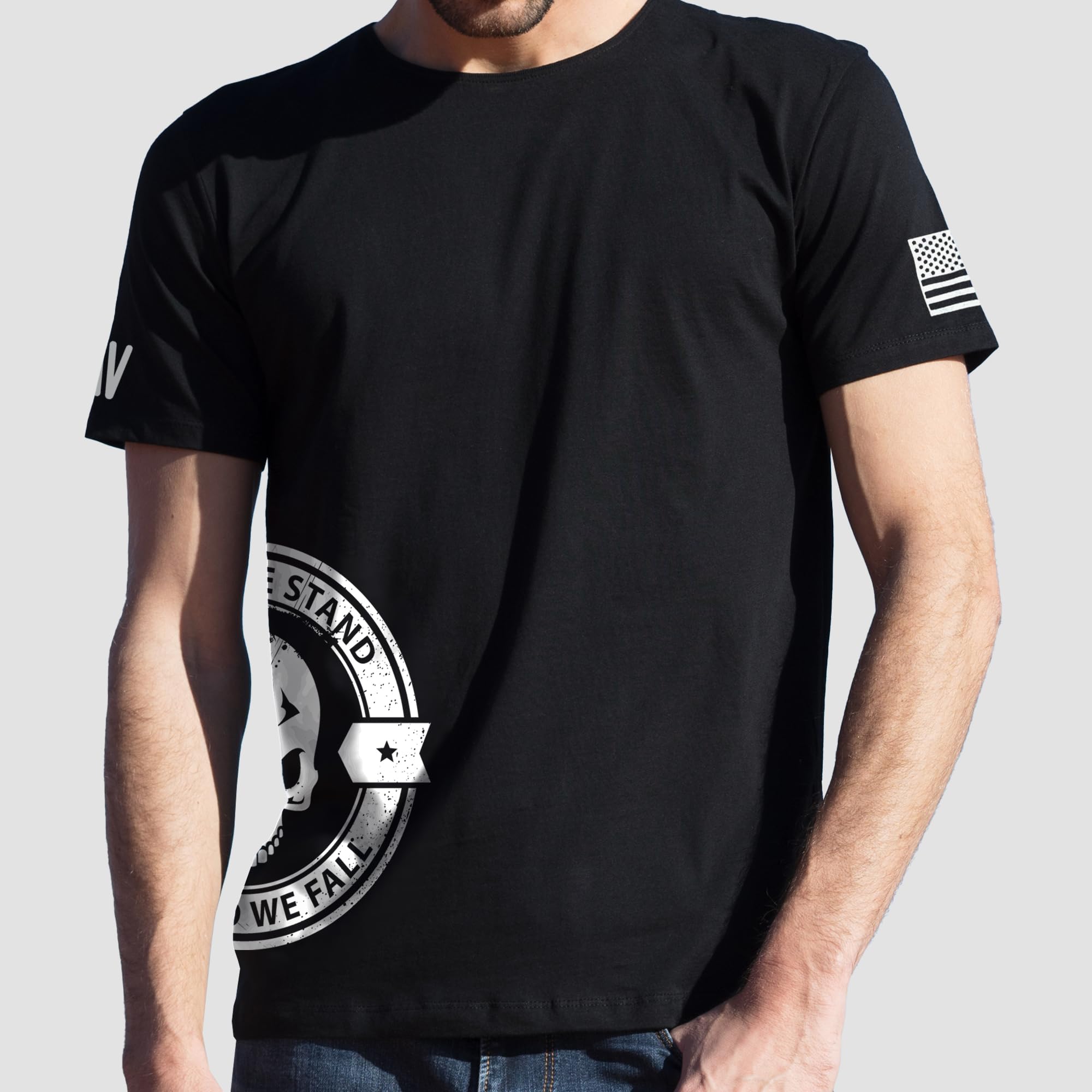 United We Stand Graphic T-Shirts for Men - Patriotic American Flag Print Cotton Tee - Casual Wear & Street Style Outfits