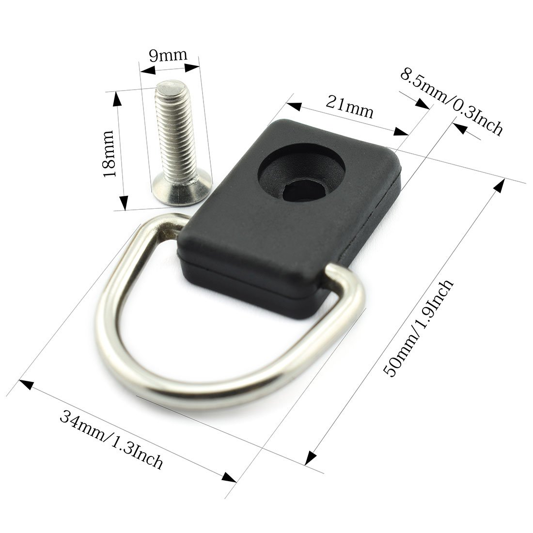 HJ Garden Kayak D Ring with Screw Kit - Heavy Duty Canoe & Boat Fishing Rigging Hardware - Marine Grade Sailing Camping Accessories - Safety Deck Loop Mounting Tie Down Kit for Kayaking, Canoeing & Outdoor Adventures