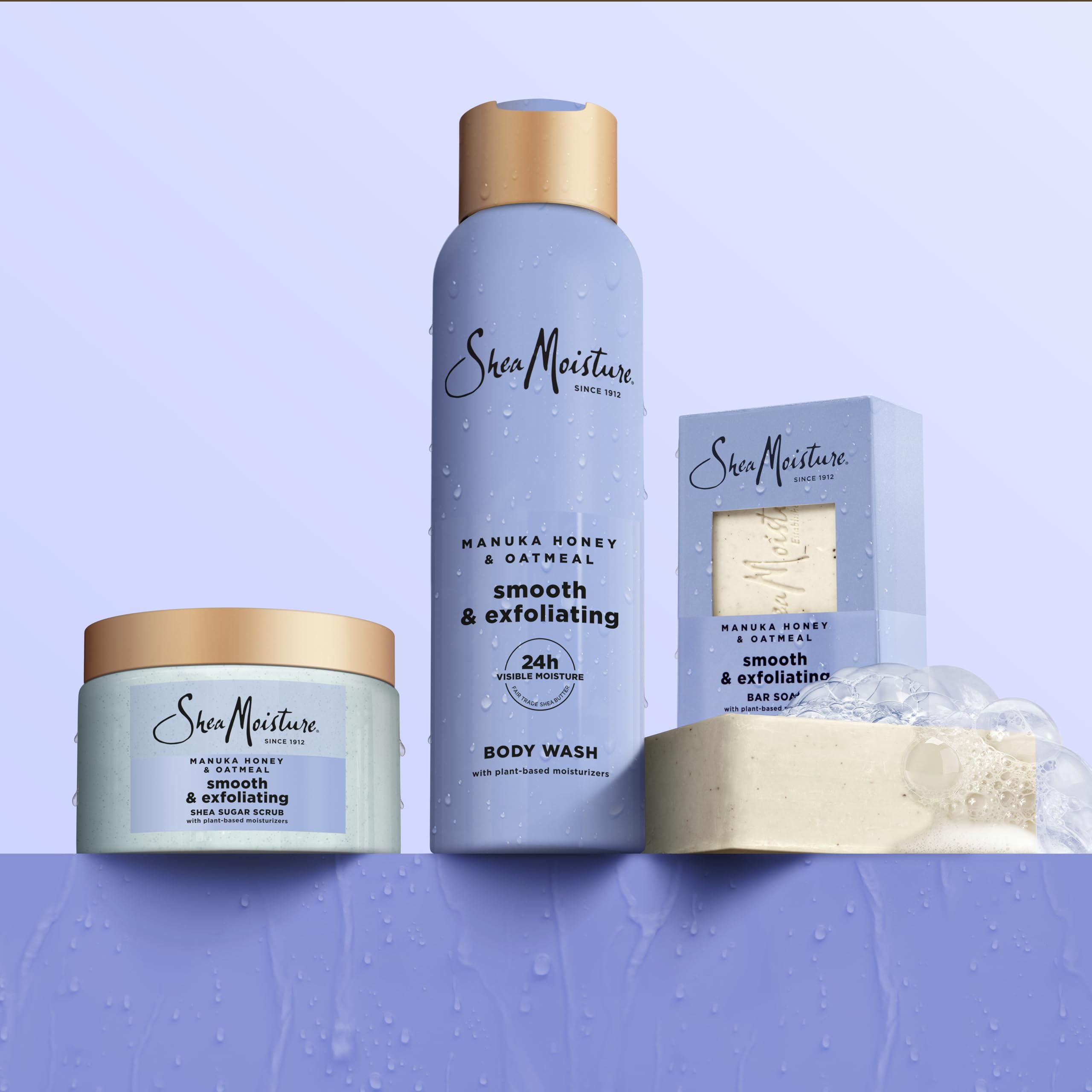 SheaMoisture Manuka Honey & Oatmeal Sugar Body Scrub - 12 oz Exfoliating Scrub with Shea Butter for Smooth Skin - 24 Hour Moisture - Perfect for Dry Skin Care & Spa Day Self Care Routine