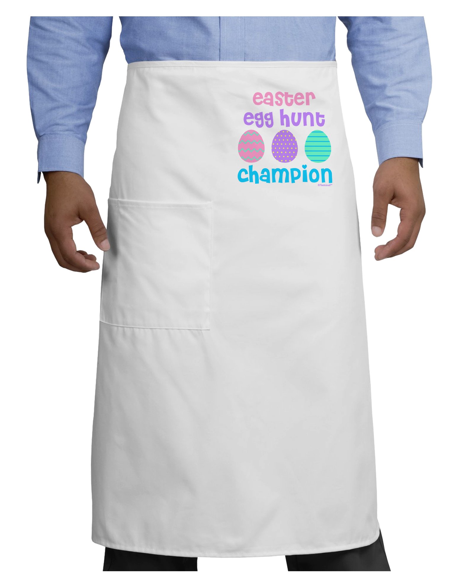 TooLoud Cute Easter Egg Hunt Champion Adult Bistro Apron - Kitchen Cooking & Baking Apron for Women Men - Perfect for Easter Party, BBQ, Gardening & Holiday Celebrations