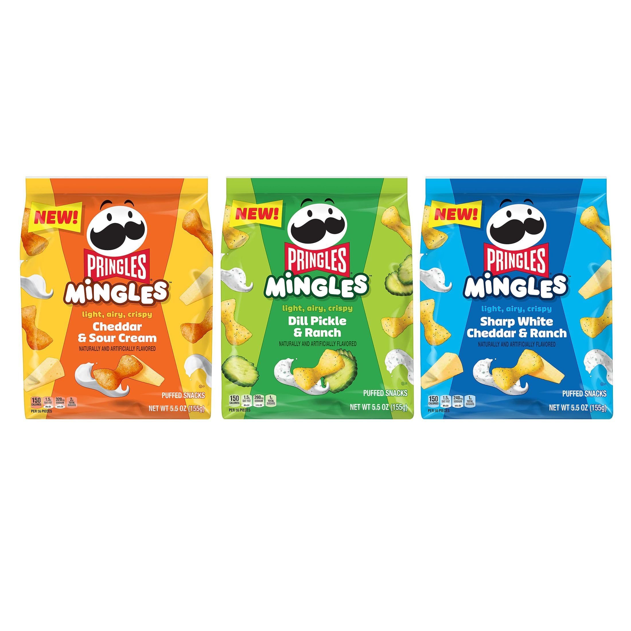 **Pringles Mingles Puffed Snacks Variety Pack - Cheese Puffs & Salty Snacks (3 Bags) - Perfect for Parties, Movie Nights & On-the-Go Snacking**