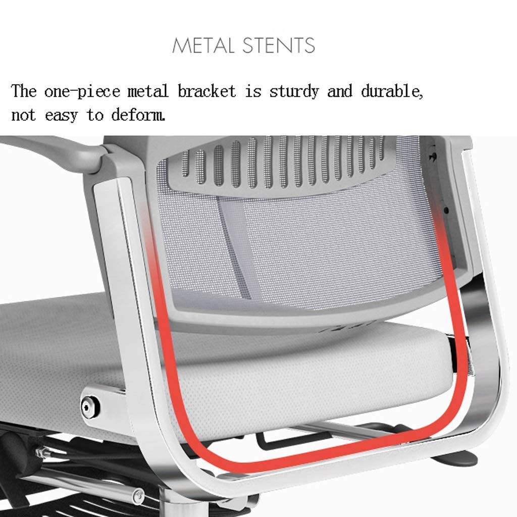 Ergonomic Office Chair - Adjustable Reclining Computer Desk Chair with Lumbar Support for Home & Office, Perfect for Long Work Hours & Lunch Breaks (Gray)