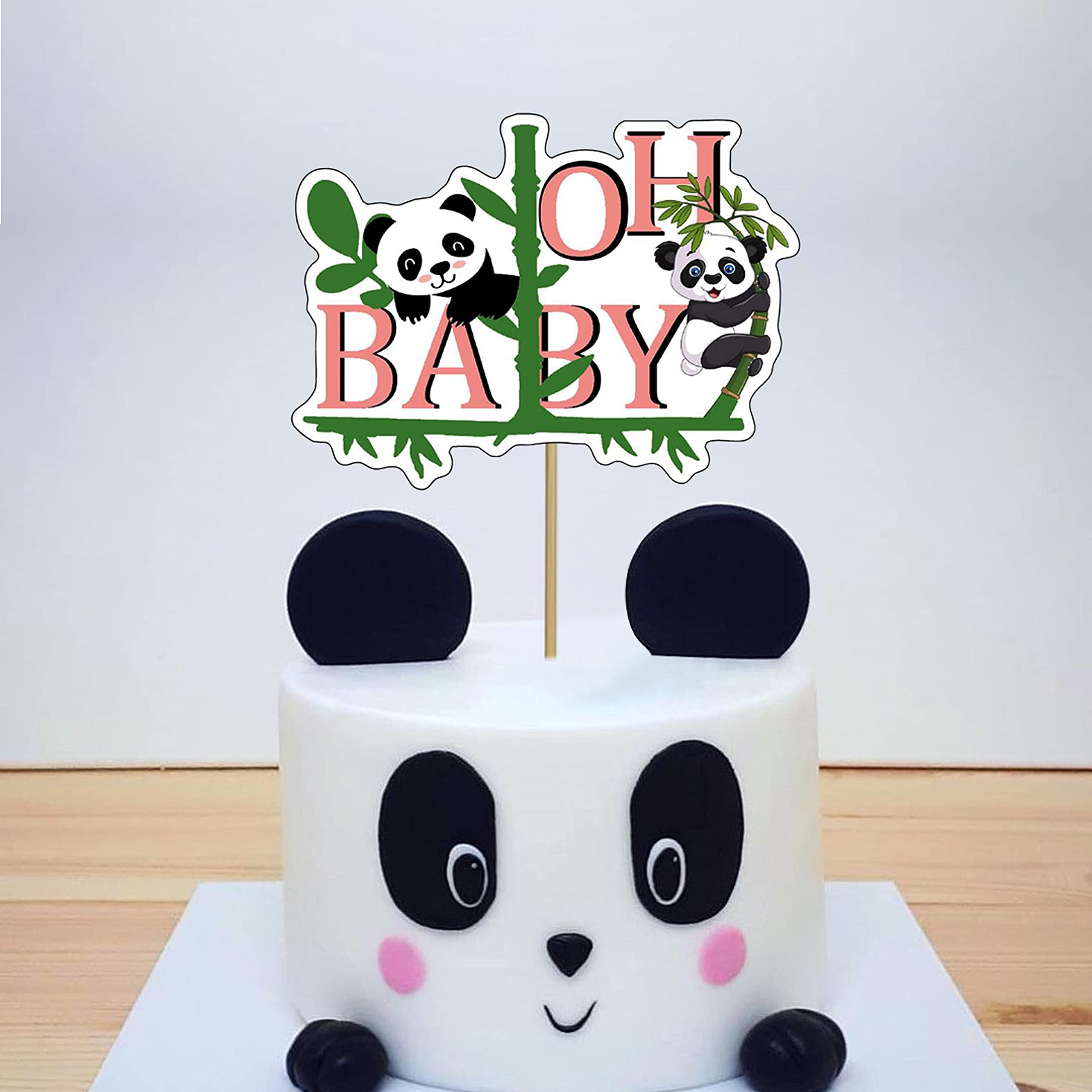 Panda Theme Baby Shower Decorations Set - 61Pcs Cute Gender Neutral Welcome Party Supplies for Newborn - Perfect for Nursery Room, Birthday Party & Baby Celebration (Pink)
