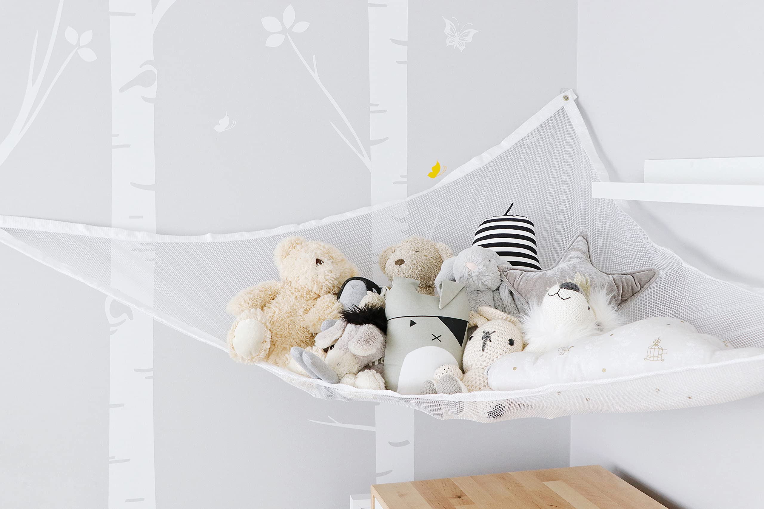 Dreambaby Jumbo Toy Storage Corner Hammock Net Organizer - 6 ft Long, Holds 30lbs - Perfect for Kids Room, Nursery & Playroom Organization (Model L693)