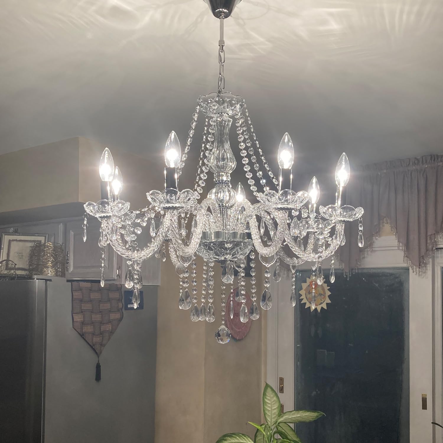 CRYSTOP Modern 8-Light Crystal Chandelier - 31.5