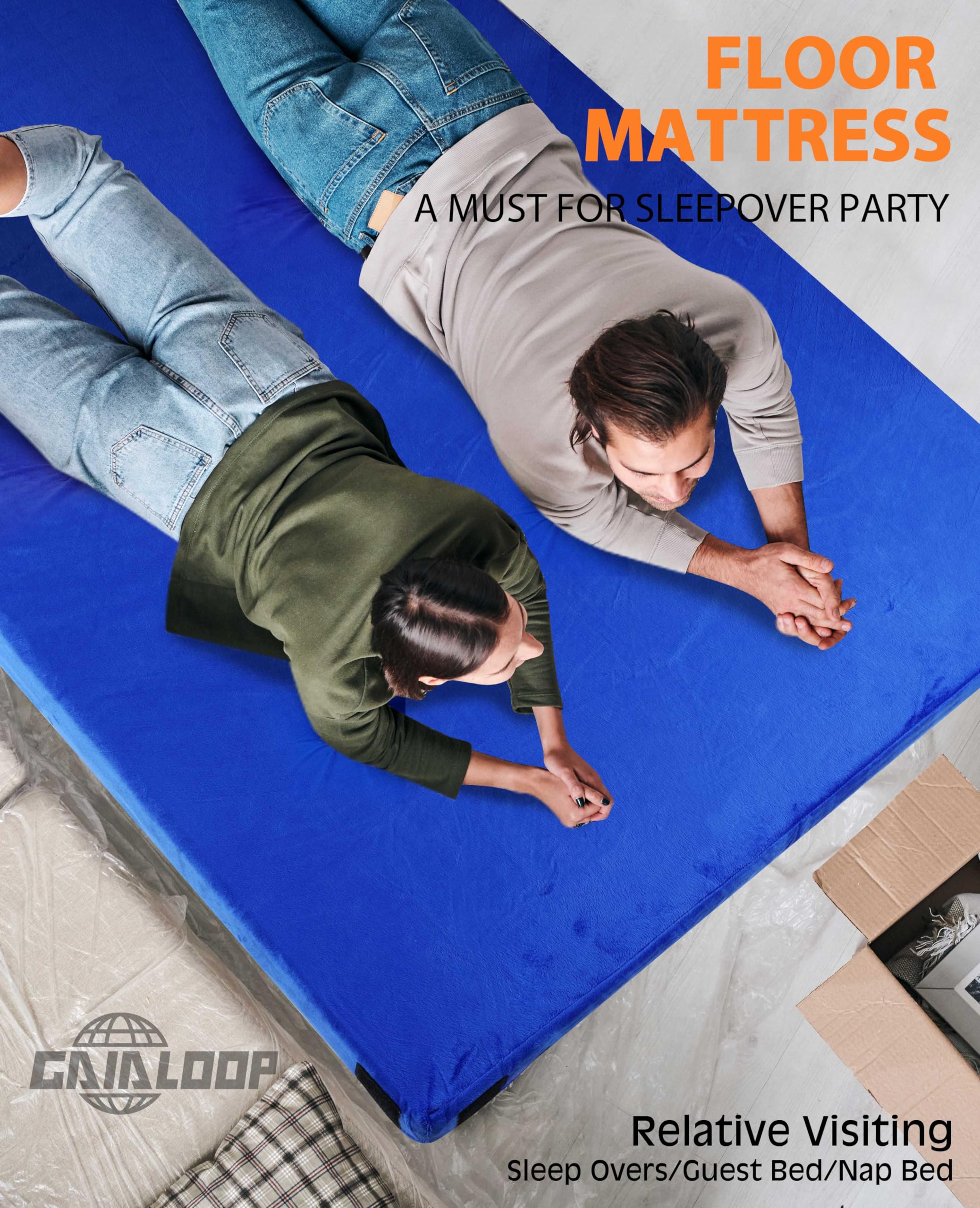 3 Inch Thick Memory Foam Camping Mattress - Portable Sleeping Pad for Tent, Car & Cot - Roll Up Floor Mat for Glamping, Guest Sleepovers & Outdoor Adventures