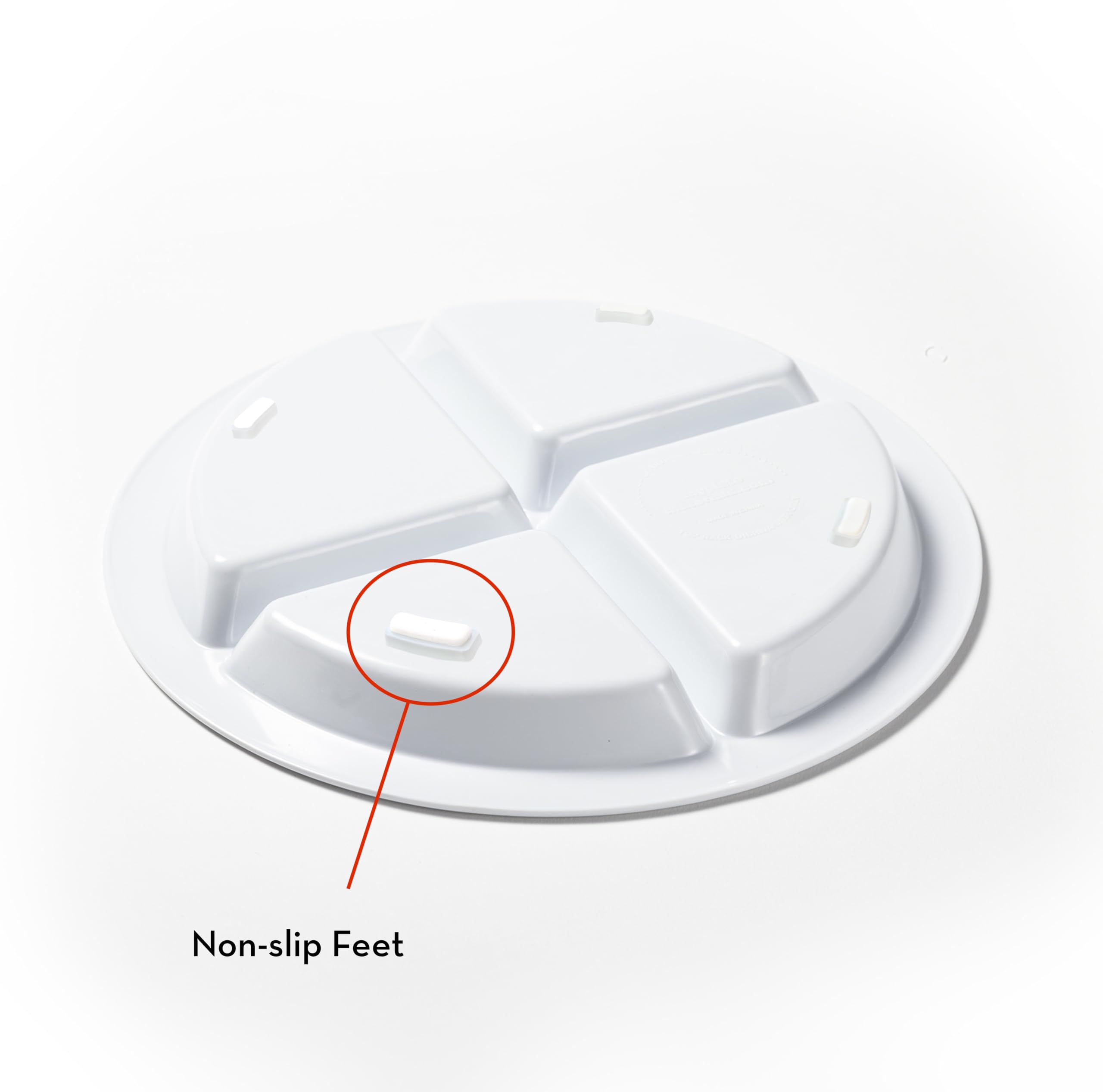 Melamine Divided Portion Control Plates for Adults & Teens – Pure White 4-Section MyPlate Design – Set of 50 – Perfect for Healthy Eating, Portion Management & Family Dinners